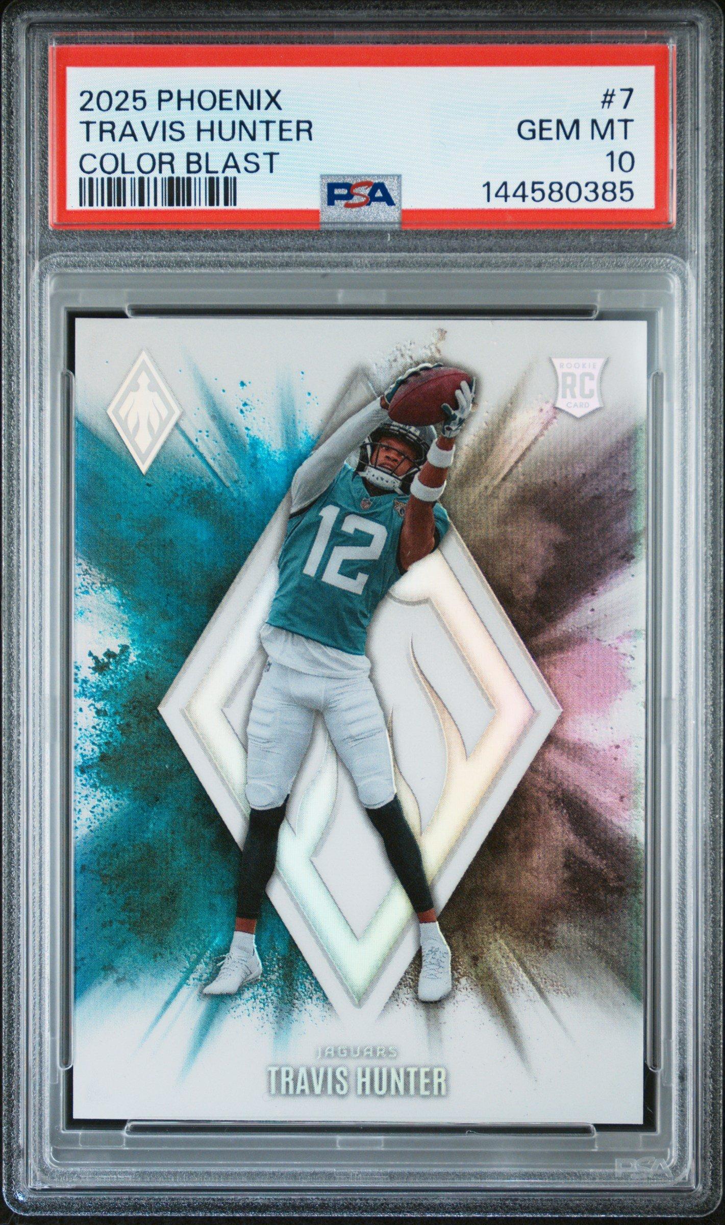 PSA10 はかせ　ヴァイス 2025 Panini Phoenix Color Blast 7 Travis Hunter PSA 10 Graded Card