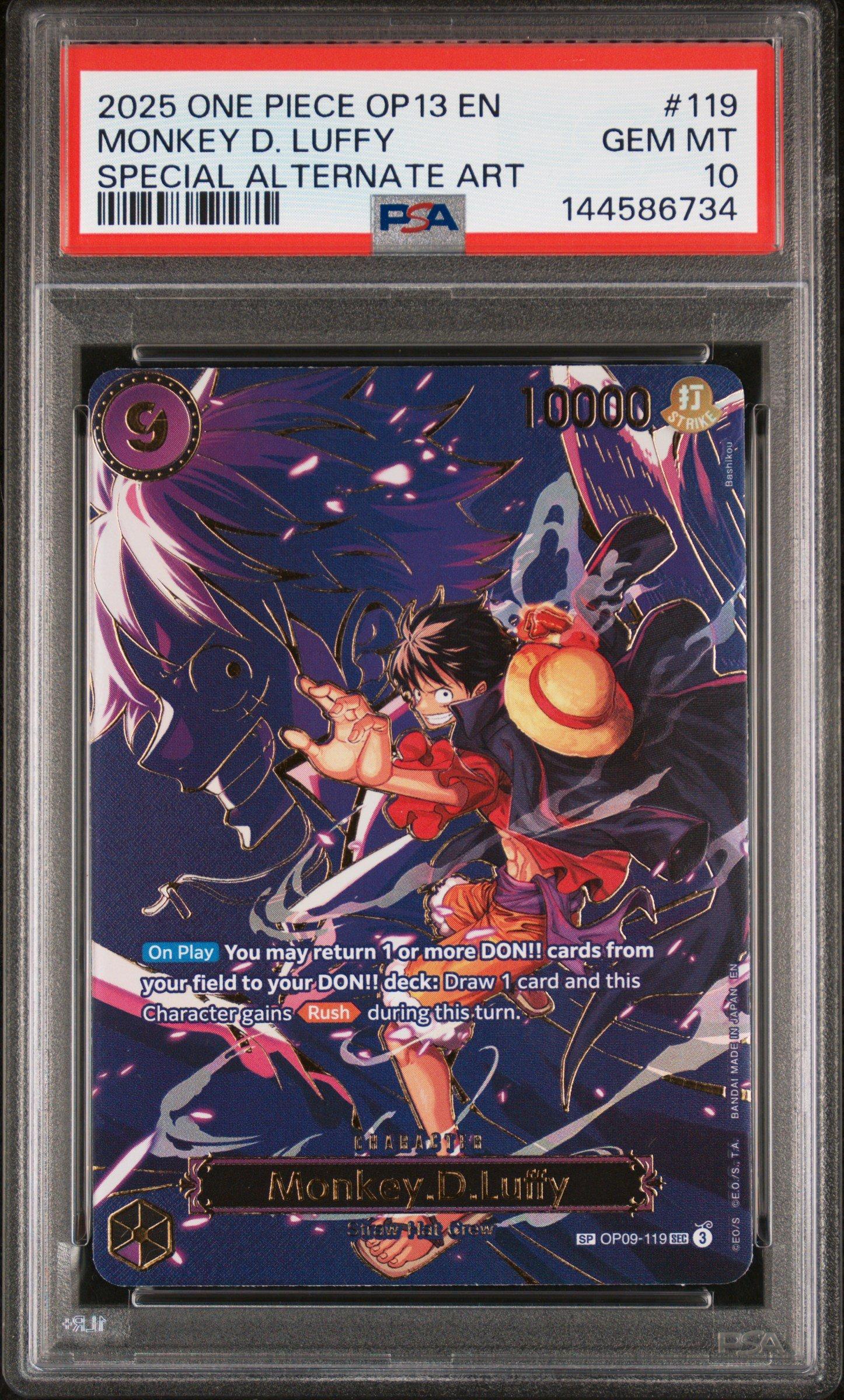 PSA10 2025 ONE PIECE OP13 JP #119 ルフィカード 2025 One Piece Op13-carrying On His Will 119 Monkey D. Luffy