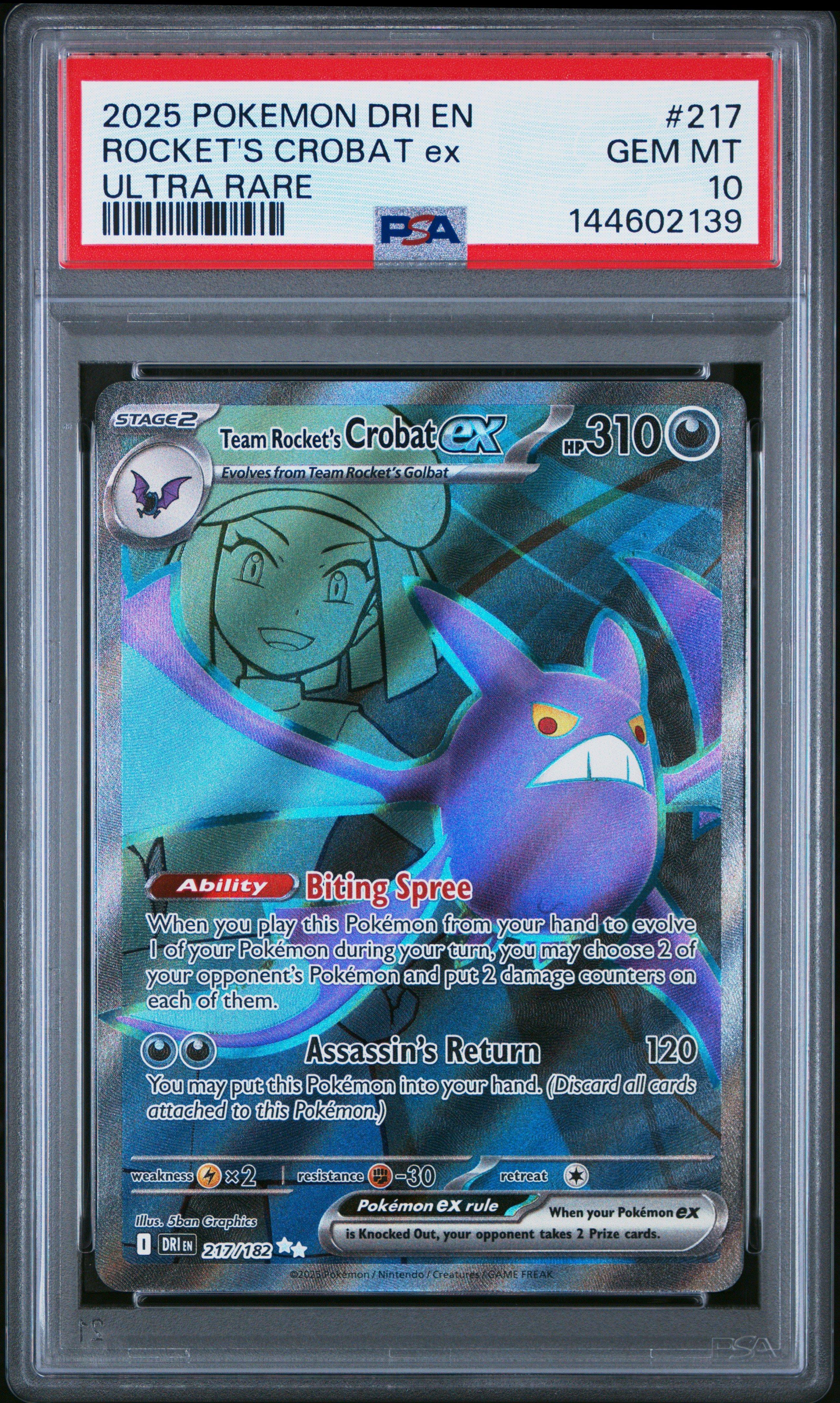 2025 Pokemon Dri En-destined Rivals 217 Team Rocket's Crobat Ex