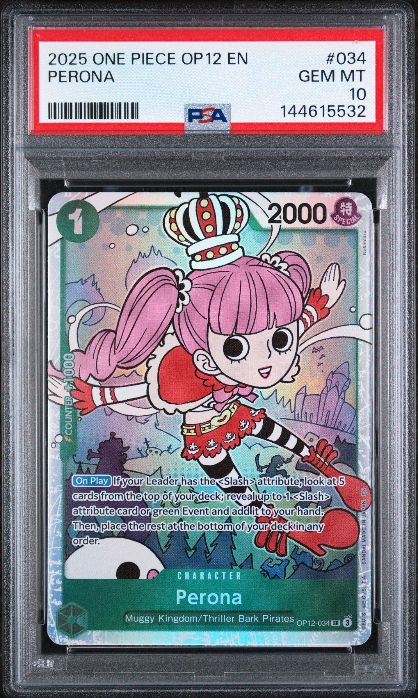 2025 ONE PIECE ペローナ #077 GEM MT 2025 One Piece Op12-legacy Of The Master 034 Perona PSA 10 Graded