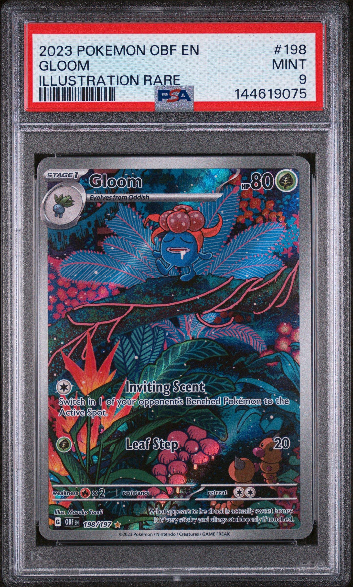 gloom pokemon card obsidian flames - 198/197 - - Illustration Rare RarityCommon Hit Points80 HP Colorless Inviting Scent Switch in 1 of your opponent’s Benched Pokémon to the Active Spot. Pokemon - Scarlet & Violet