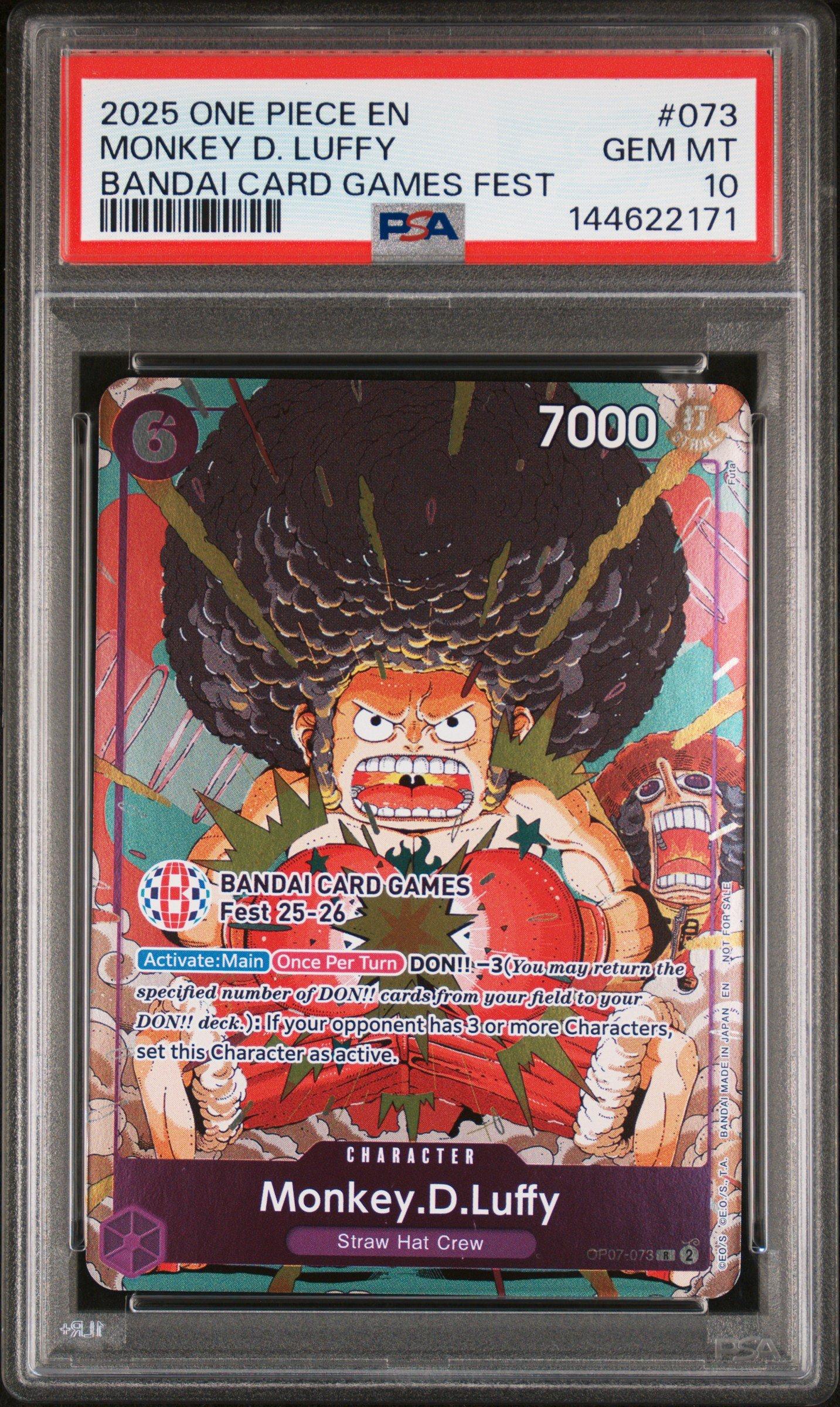 2025 One Piece Promos 073 Monkey D. Luffy Bandai Card Games Fest