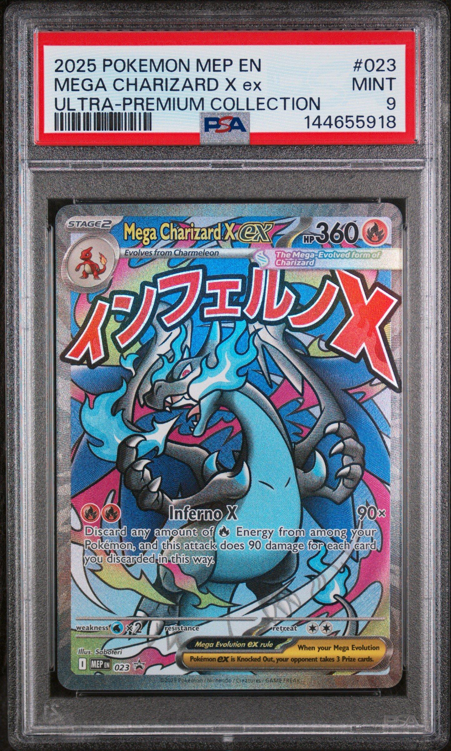 2025 Pokemon Mep En-me Black Star Promo 023 Mega Charizard X Ex