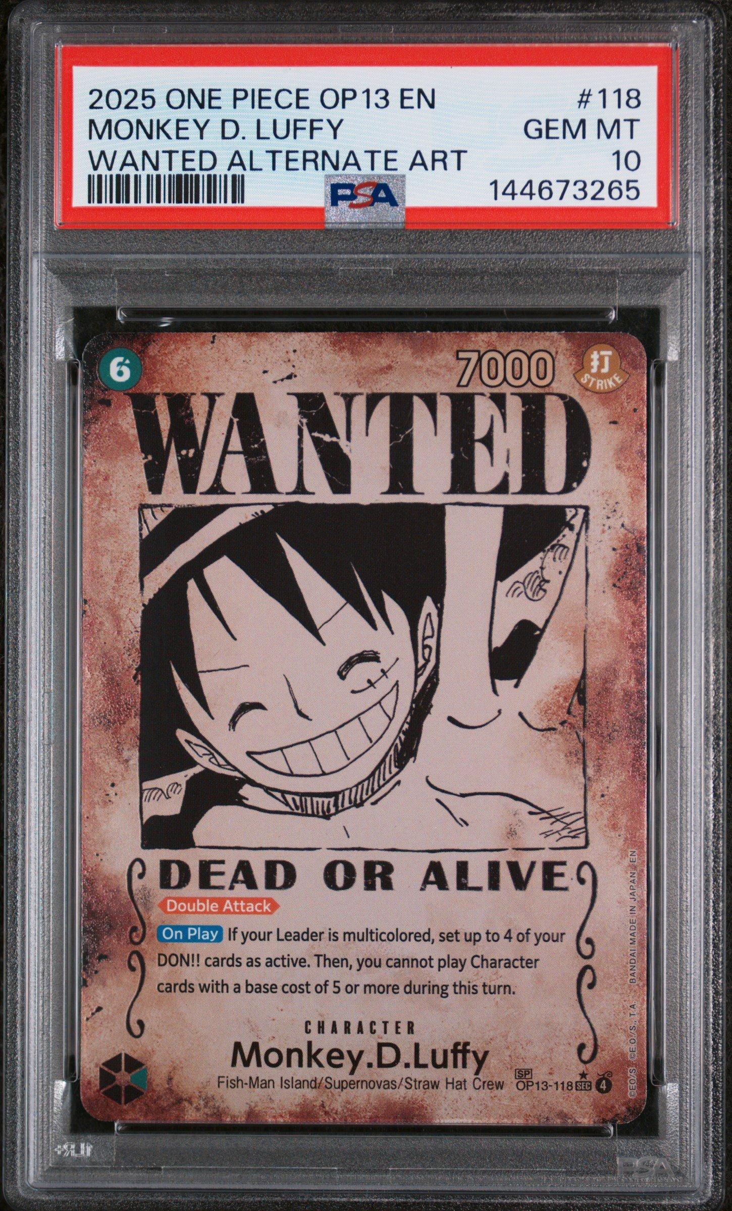 2025 One Piece Op13-carrying On His Will 118 Monkey D. Luffy