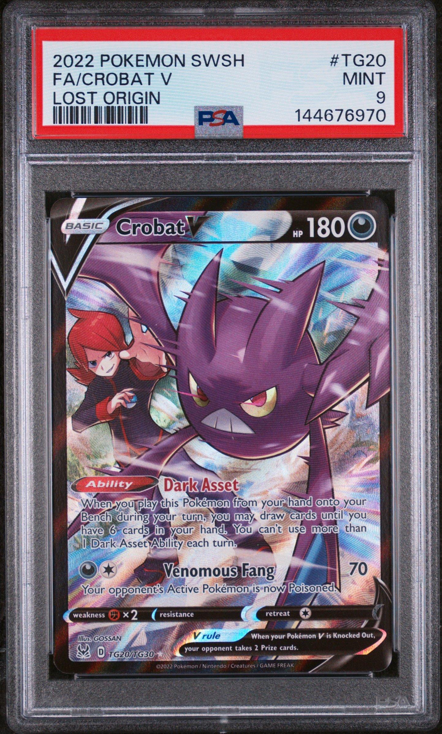 2022 Pokemon Sword & Shield Lost Origin Tg20 Full Art/crobat V PSA