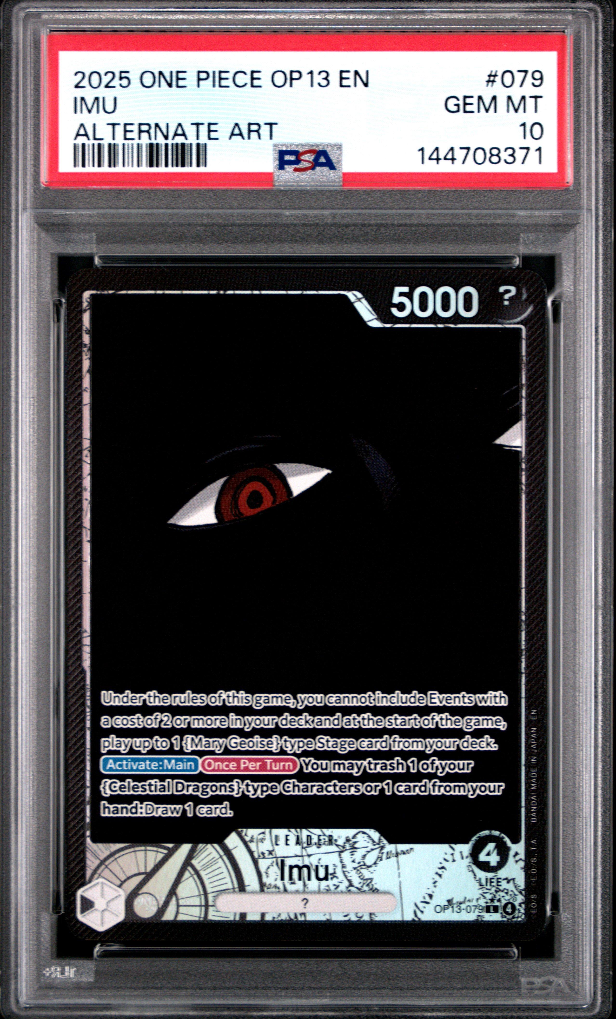 2025 One Piece Op13-carrying On His Will 079 Imu Alternate Art PSA