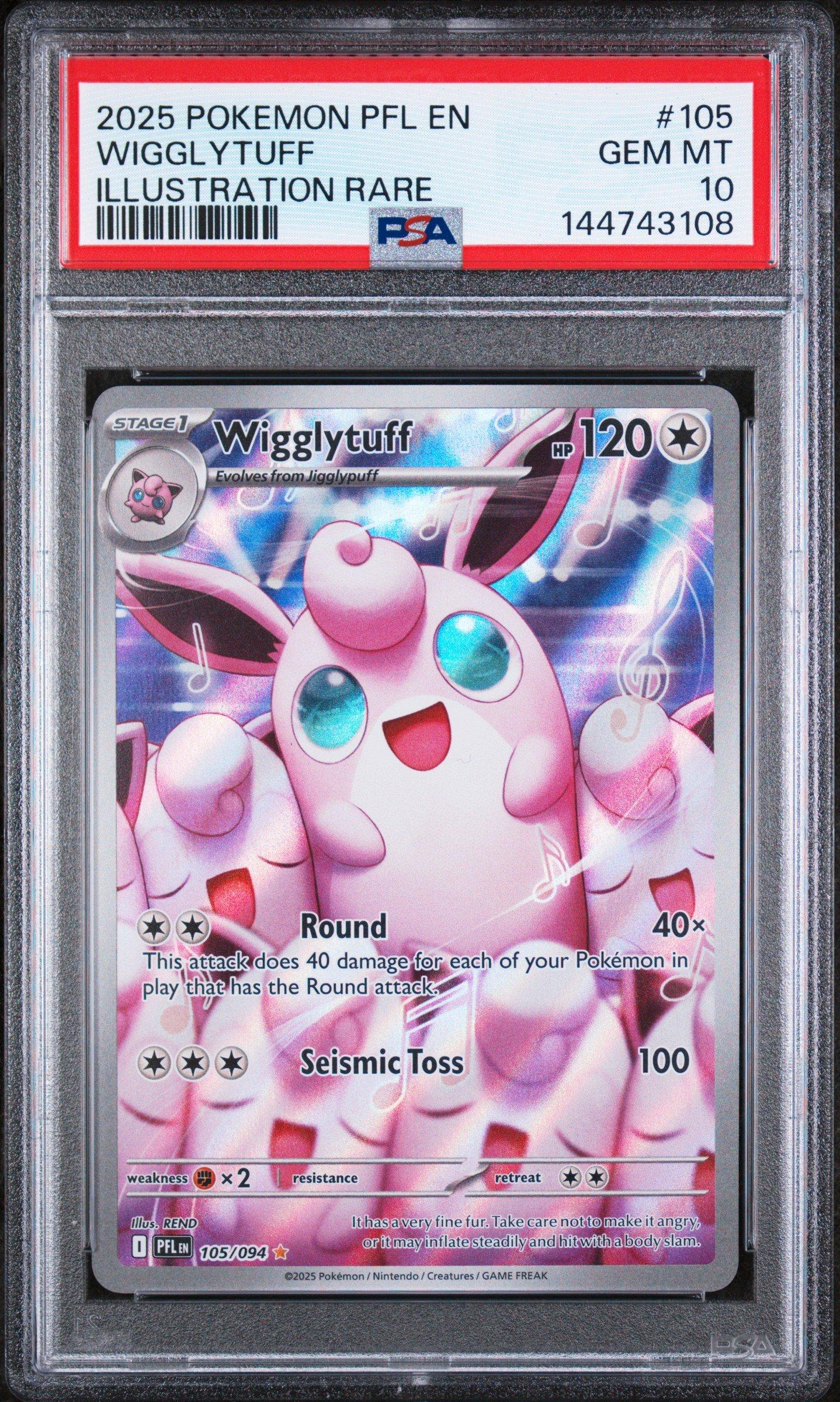 2025 Pokemon Pfl En-phantasmal Flames 105 Wigglytuff Illustration