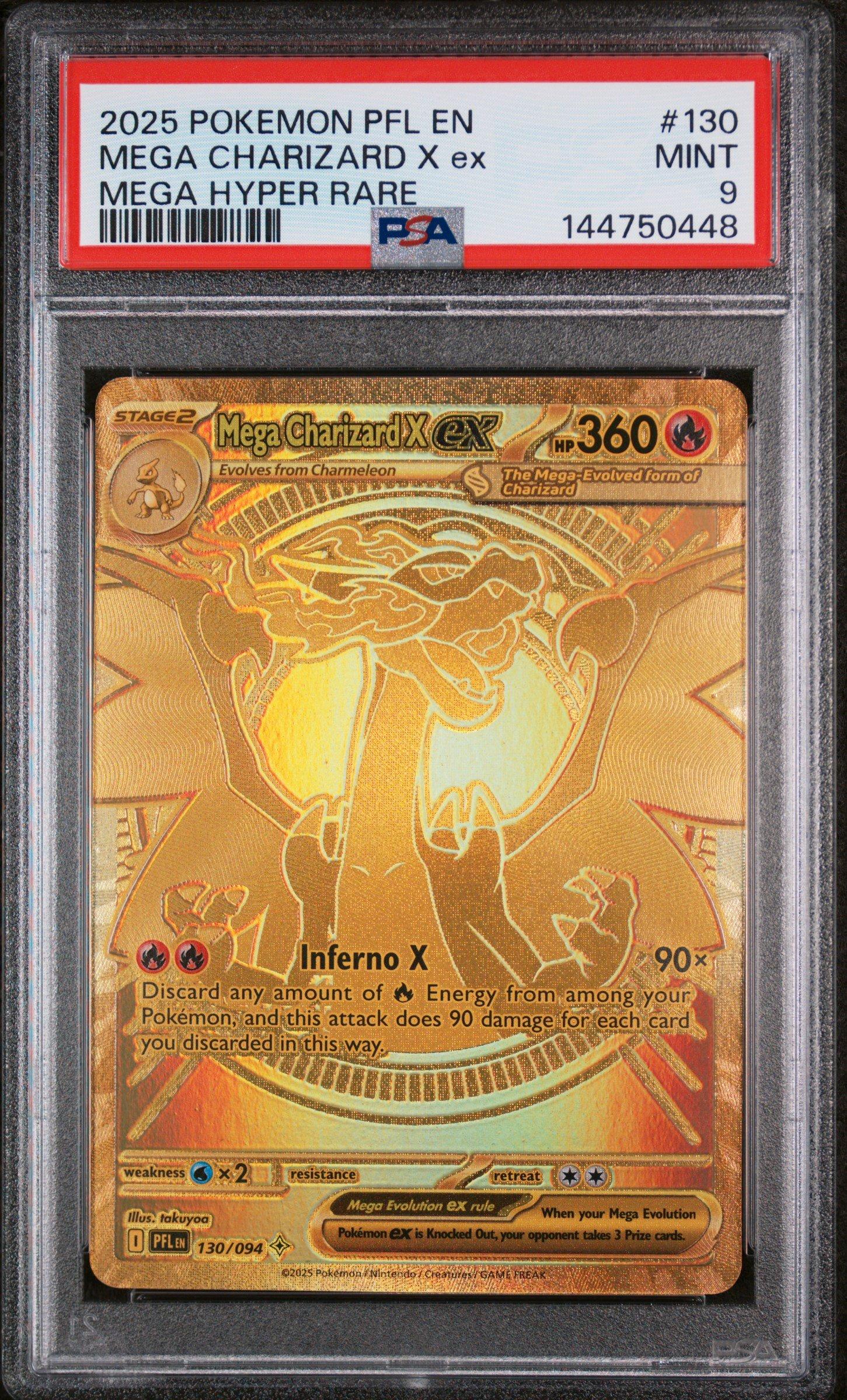 2025 Pokemon Pfl En-phantasmal Flames 130 Mega Charizard X Ex Mega