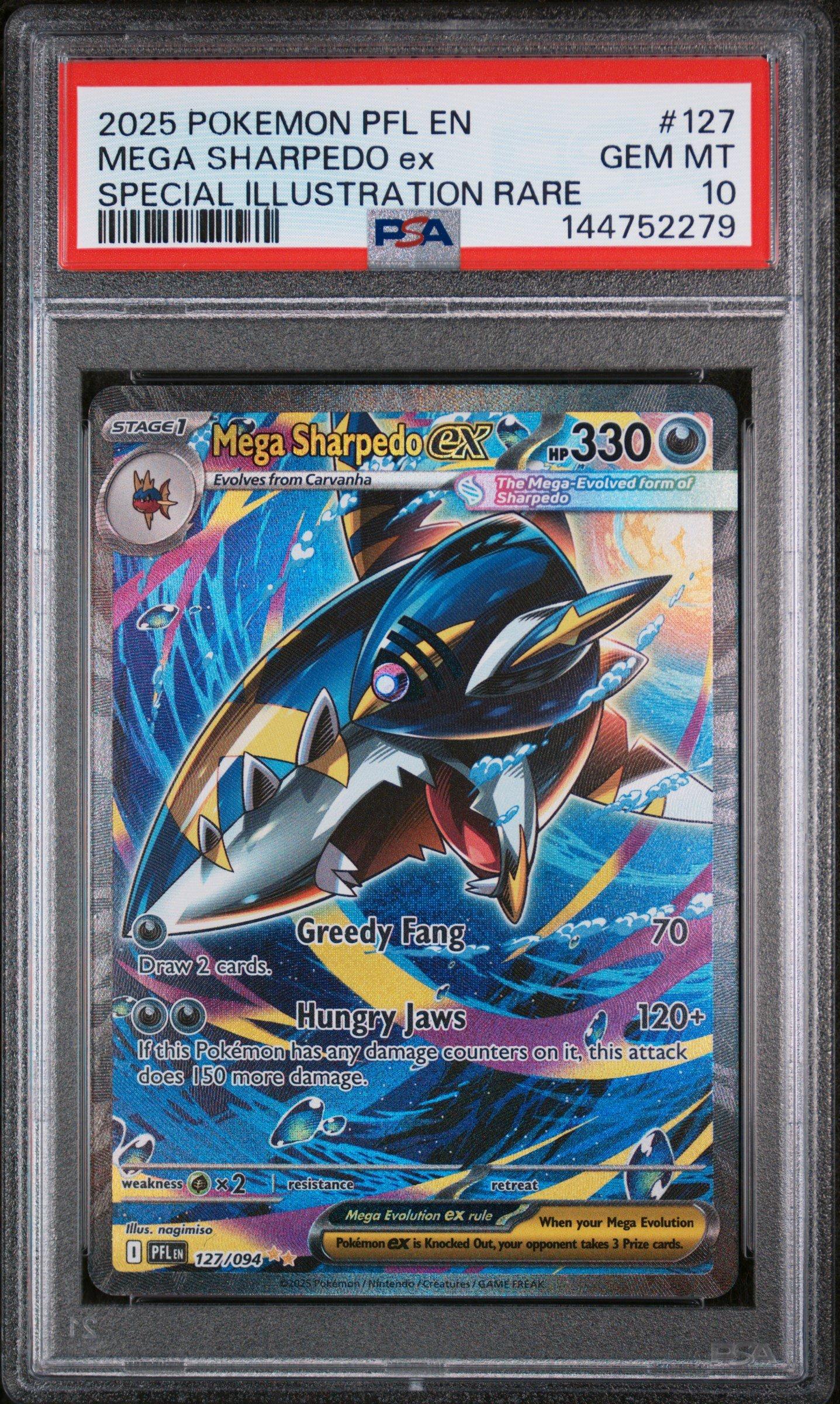 2025 Pokemon Pfl En-phantasmal Flames 127 Mega Sharpedo Ex Special