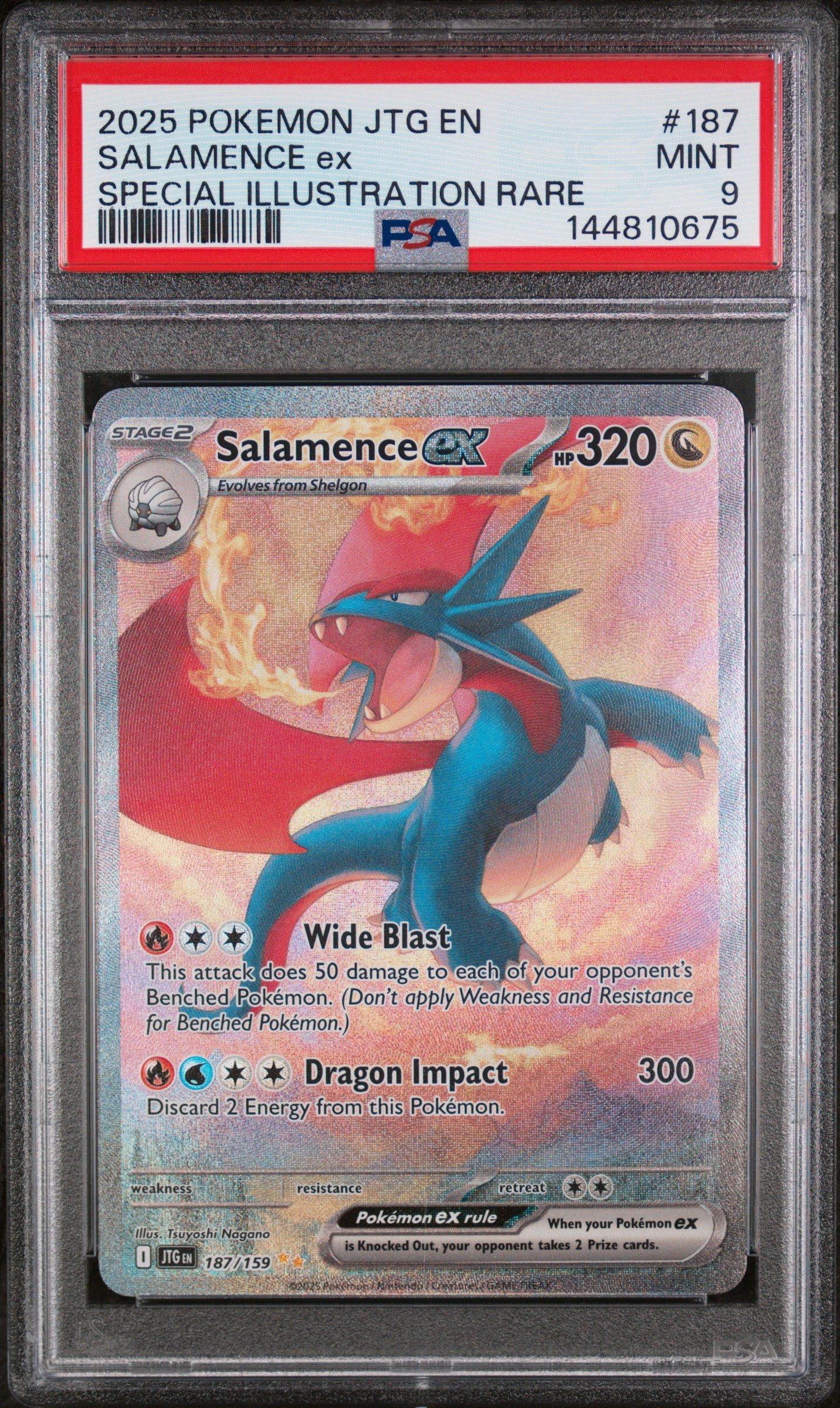 レシラム　25th anniversary PSA9 2025 Pokemon Jtg En-journey Together 187 Salamence Ex Special