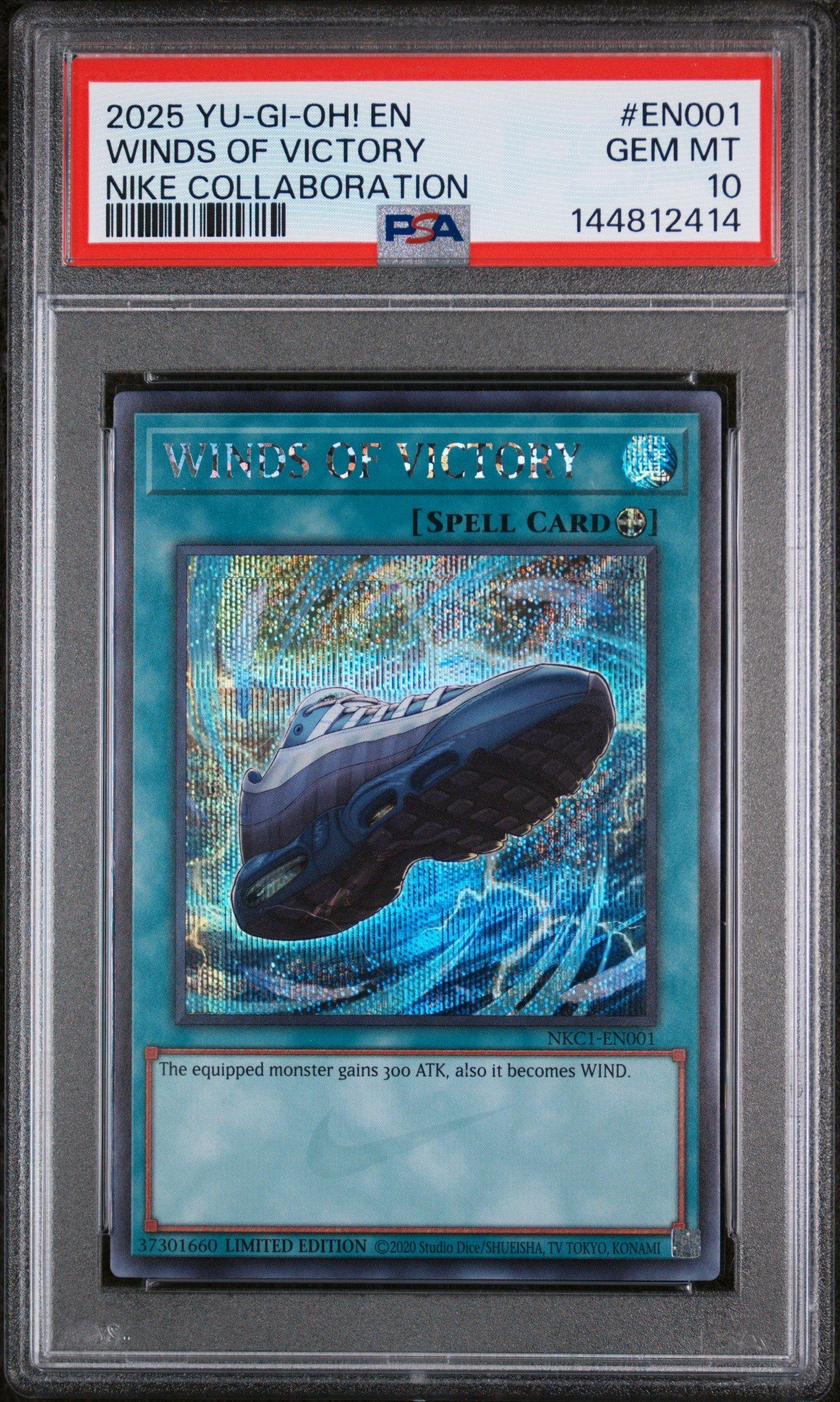 2025 Yu-gi-oh! Nike Collaboration En001 Winds Of Victory PSA 10
