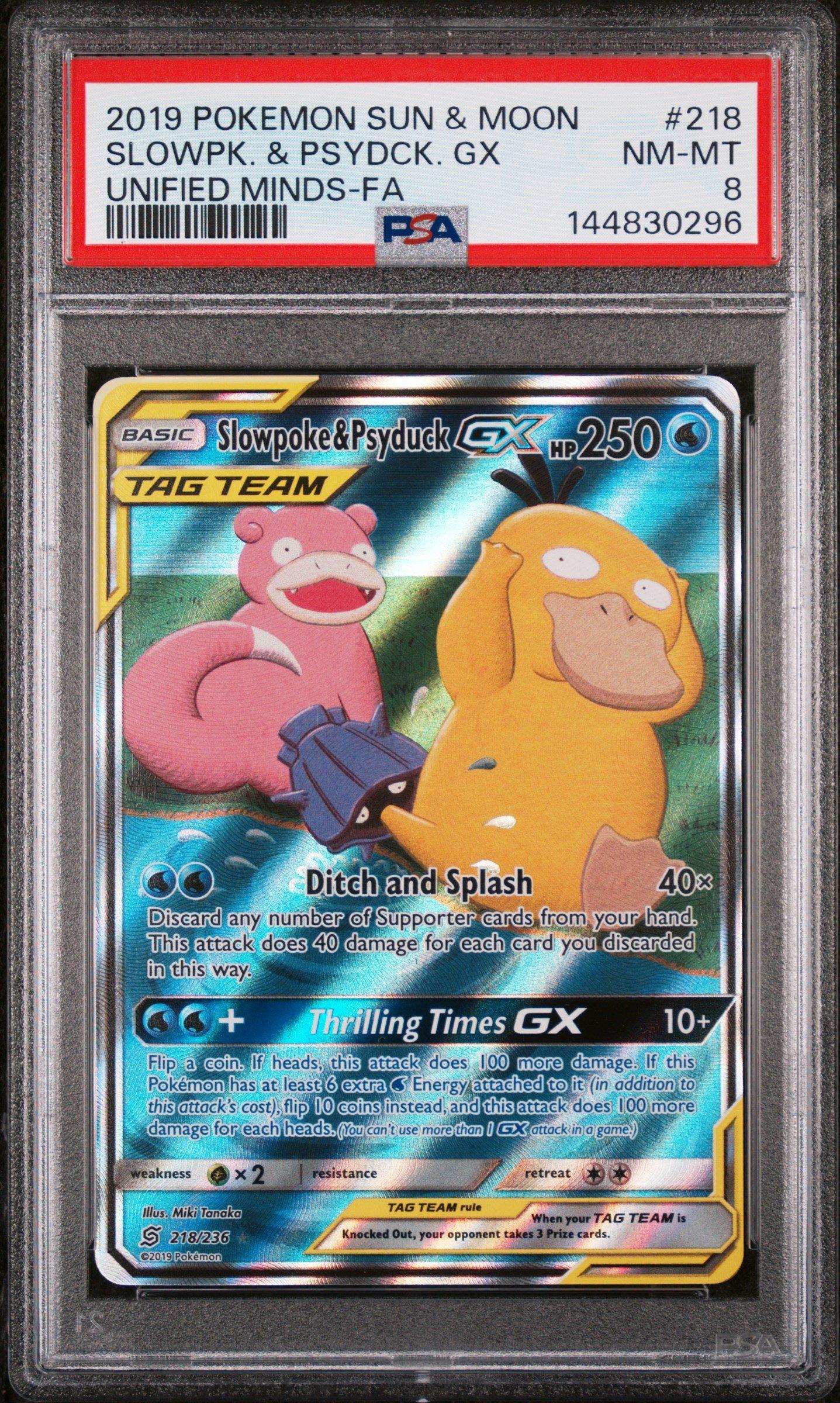2019 Pokemon Sun & Moon Unified Minds Full Art/slowpoke & Psyduck Gx PSA