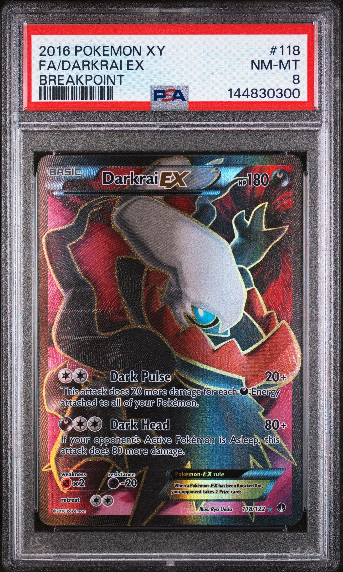 2016 Pokemon Xy Breakpoint 118 Full Art/darkrai Ex PSA 8