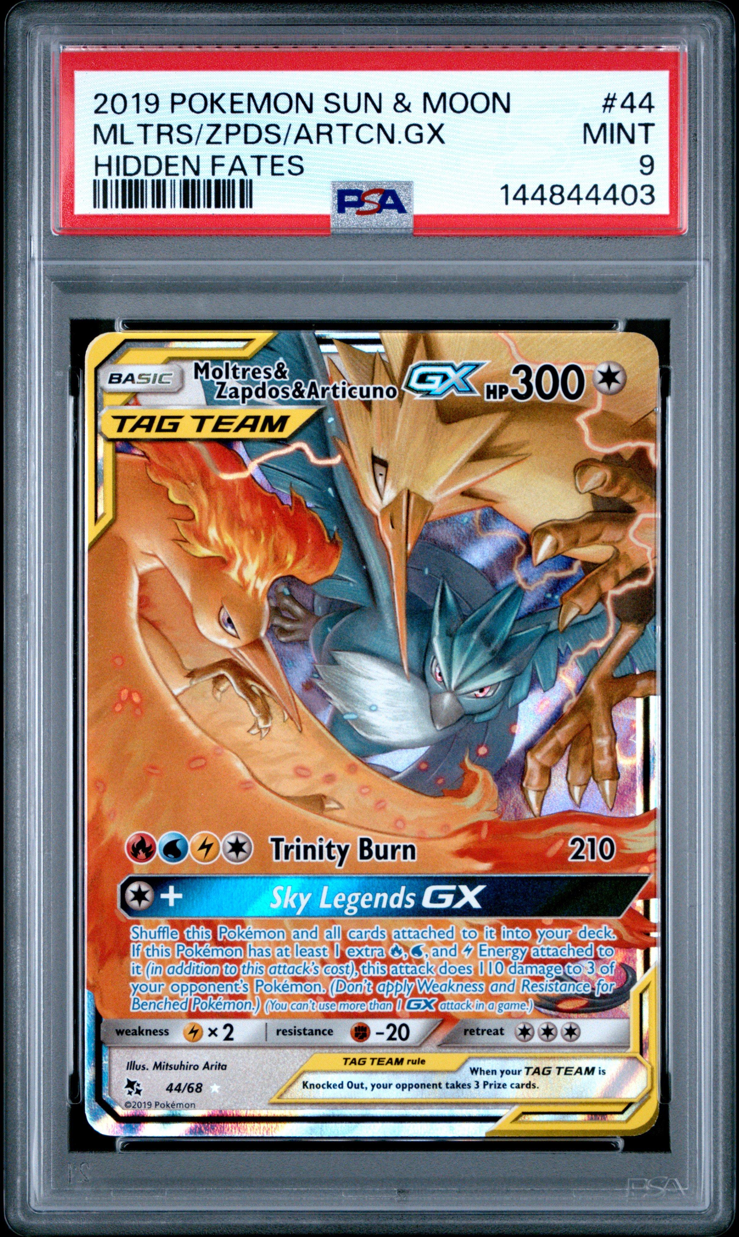 2019 Pokemon Sun & Moon Hidden Fates 44 Moltres & Zapdos