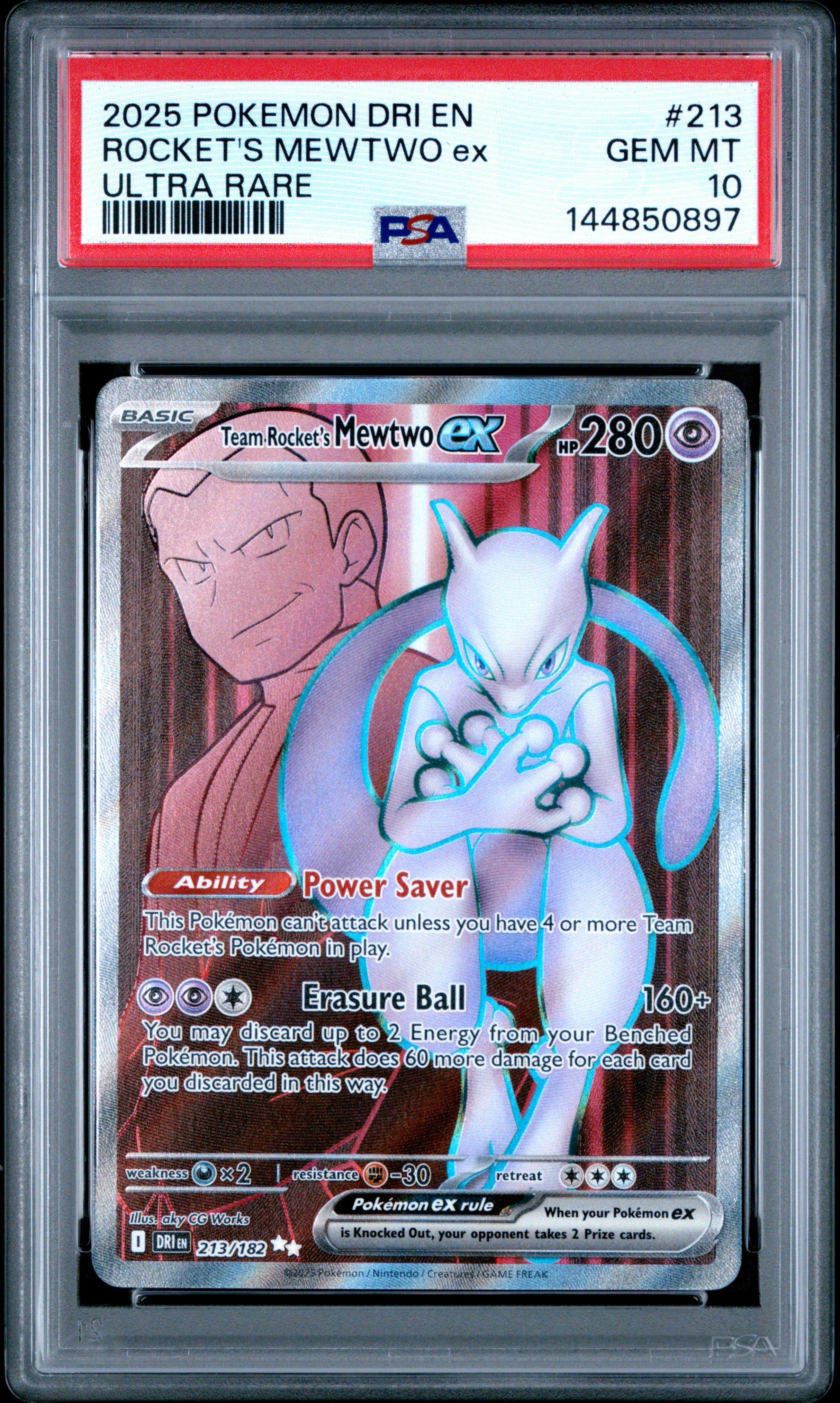 2025 Pokemon Dri En-destined Rivals 213 Team Rocket's Mewtwo Ex
