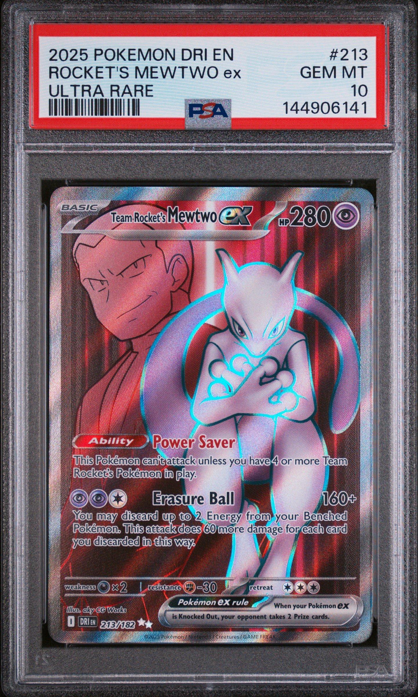 2025 Pokemon Dri En-destined Rivals 213 Team Rocket's Mewtwo Ex