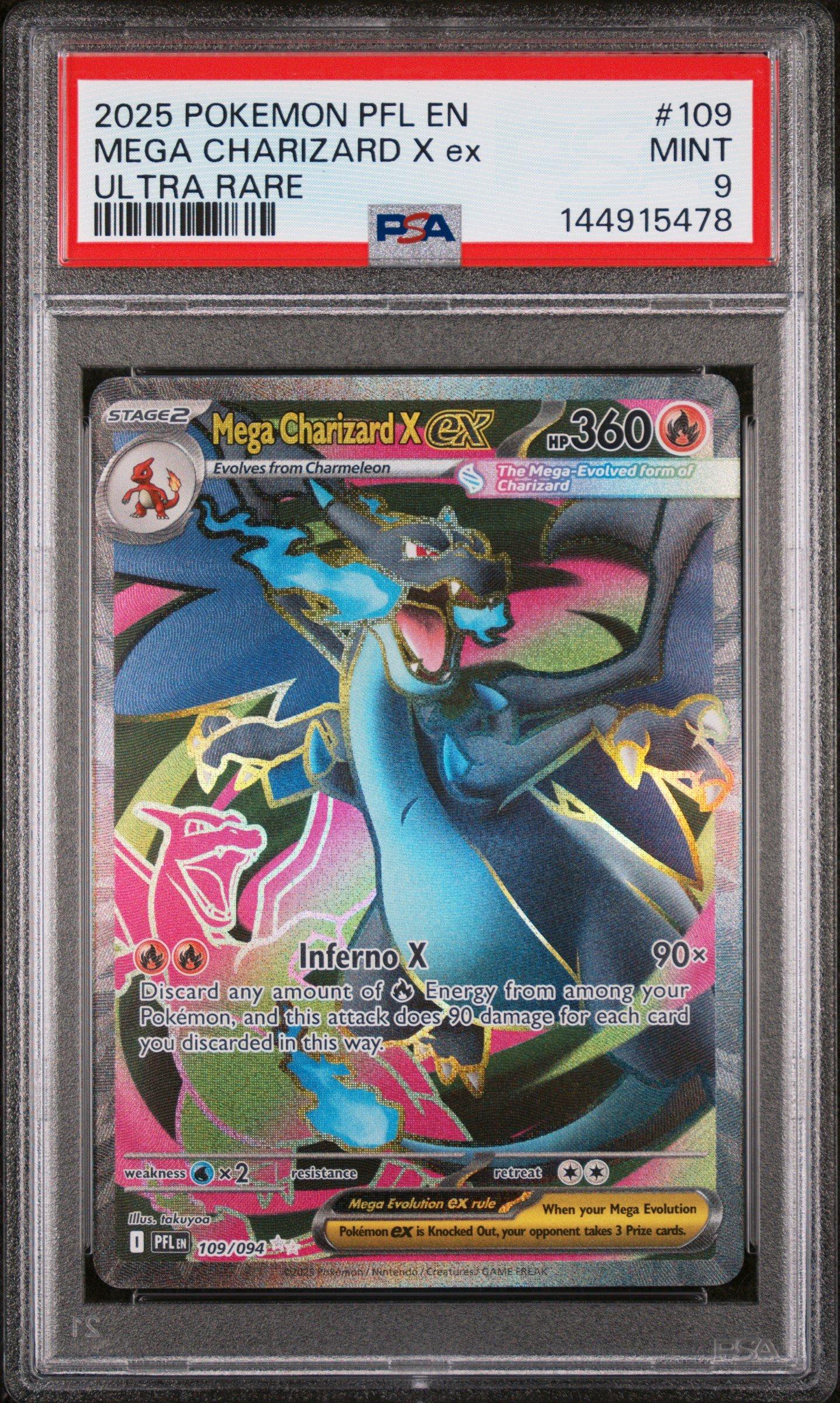 2025 Pokemon Pfl En-phantasmal Flames 109 Mega Charizard X Ex