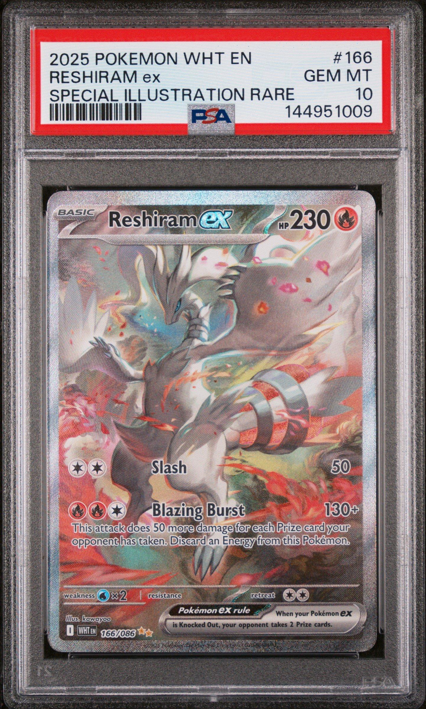 2025 Pokemon Wht En-white Flare 166 Reshiram Ex Special