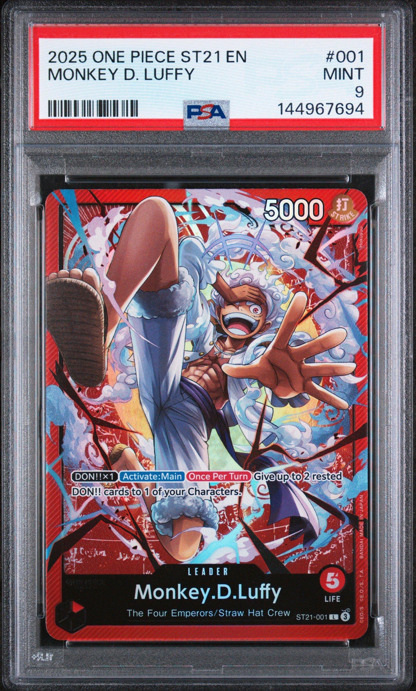 2025 One Piece Starter Deck St21-ex Gear 5 001 Monkey D. Luffy PSA