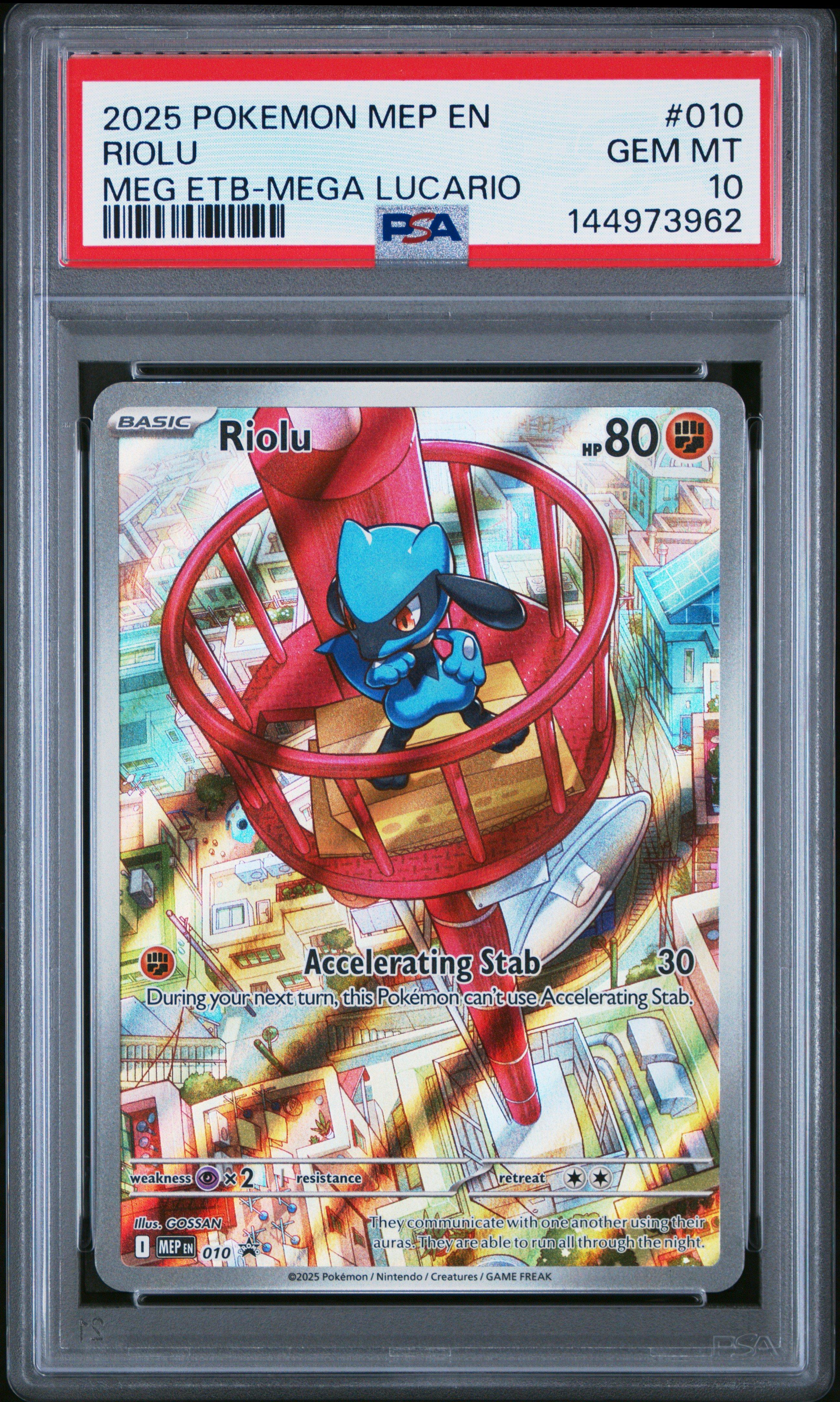 2025 Pokemon Mep En-me Black Star Promo 010 Riolu Mega Evolution
