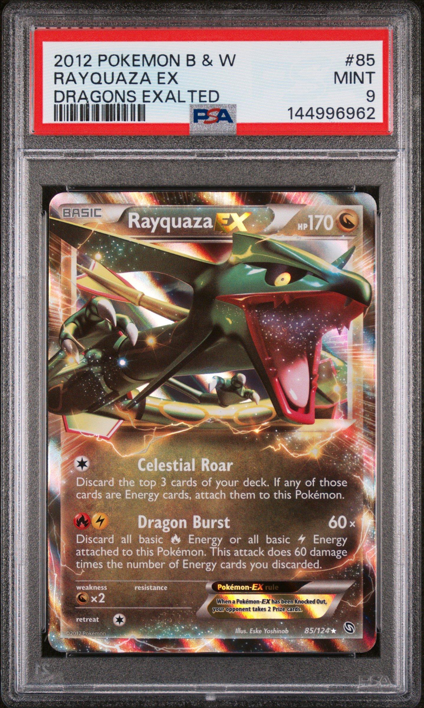 2012 Pokemon Black & White Dragons Exalted 85 Rayquaza Ex PSA 9