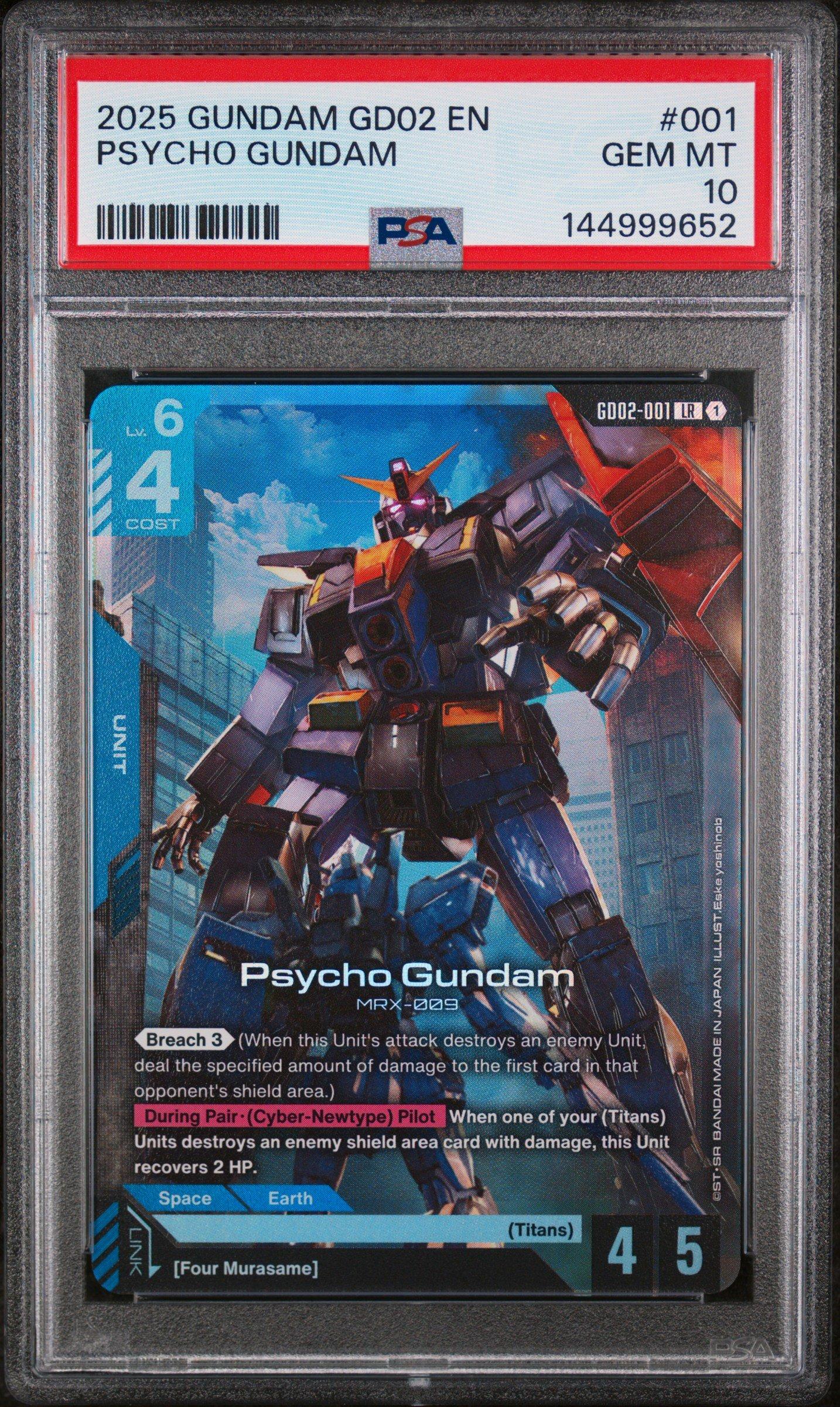 PSA10GUNDAM GD02サイコガンダム #001 5601 2025 Gundam Dual Impact 001 Psycho Gundam PSA 10 Graded Card