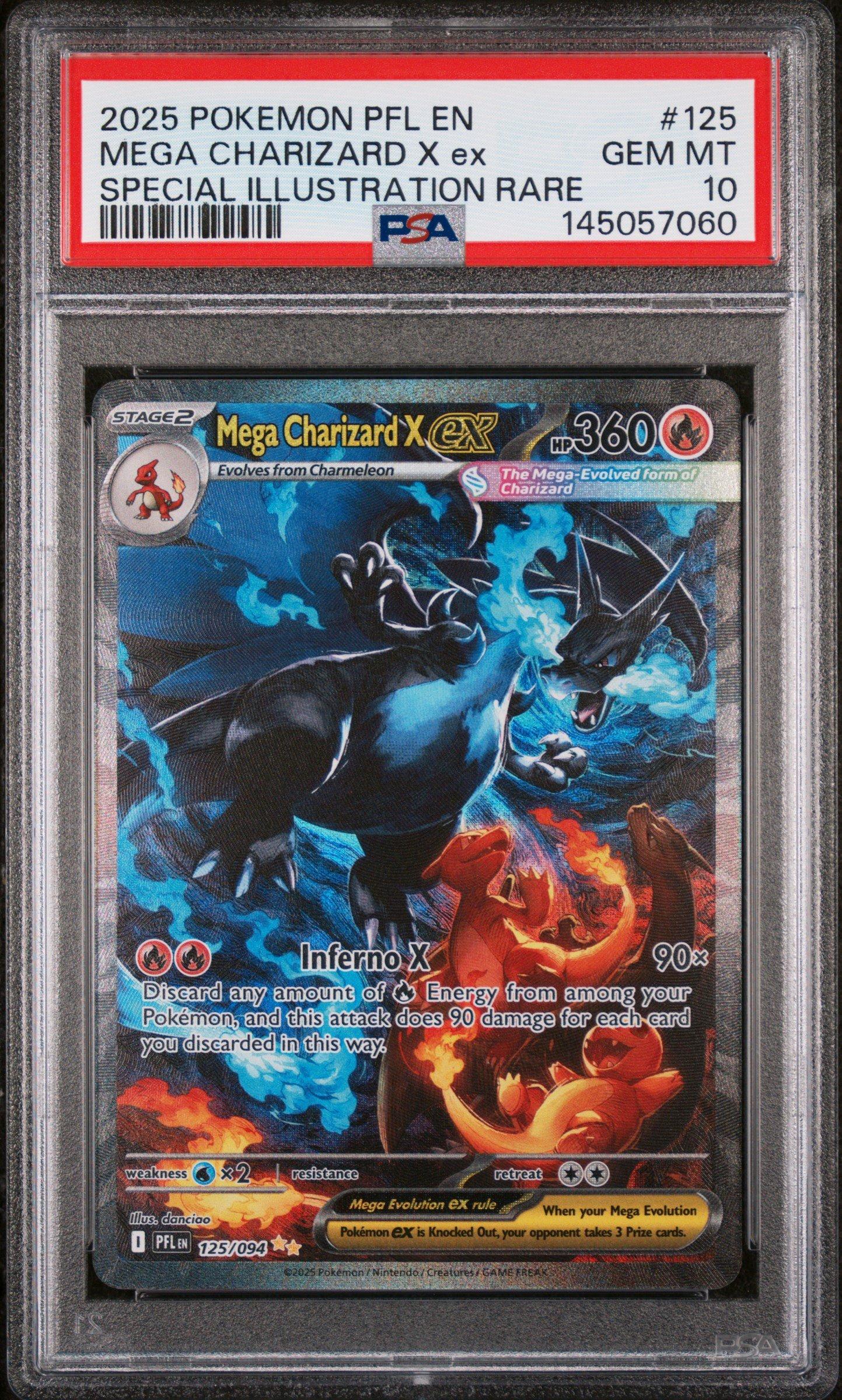 2025 Pokemon Pfl En-phantasmal Flames 125 Mega Charizard X Ex