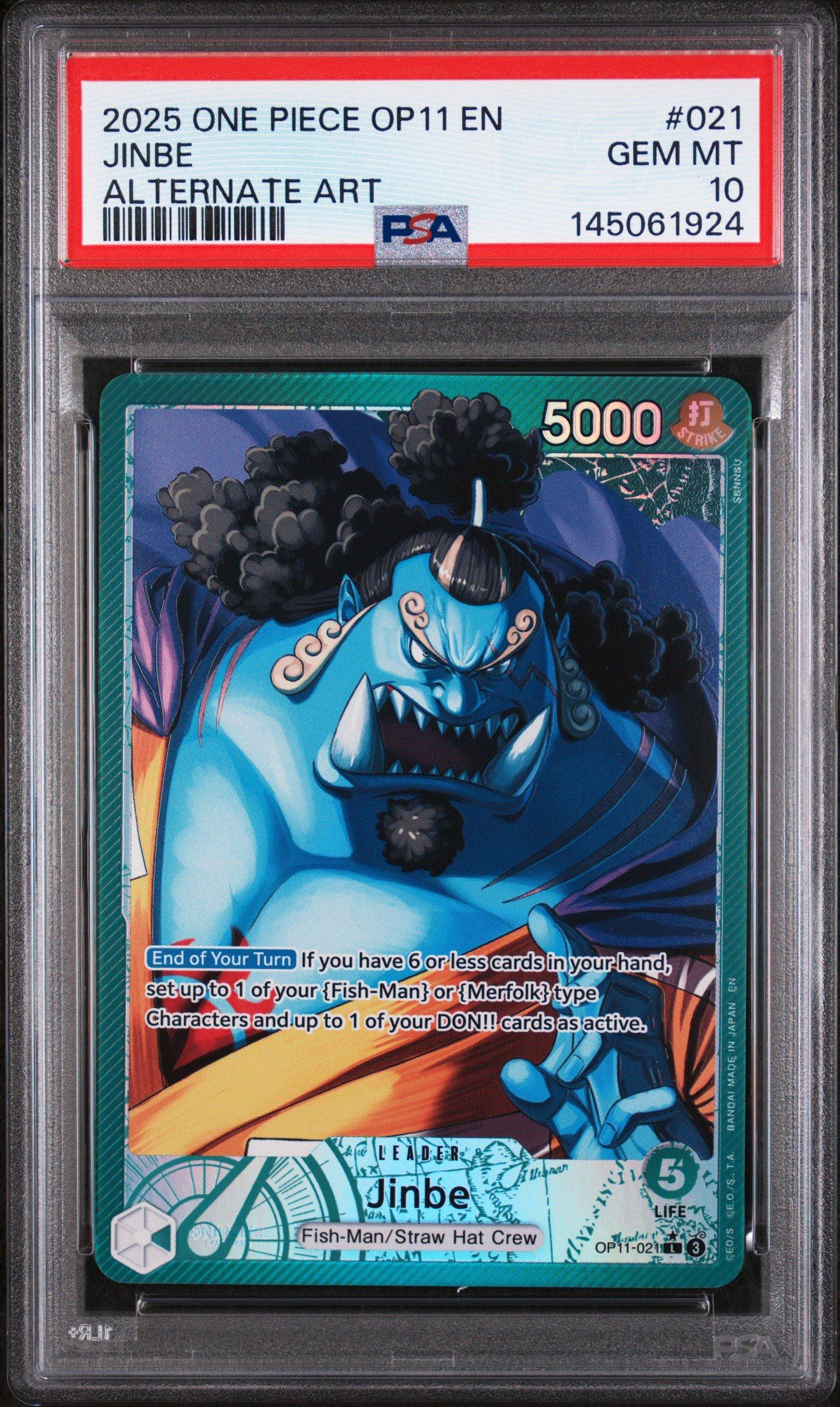2025 One Piece Op11-a Fist Of Divine Speed 021 Jinbe Alternate Art