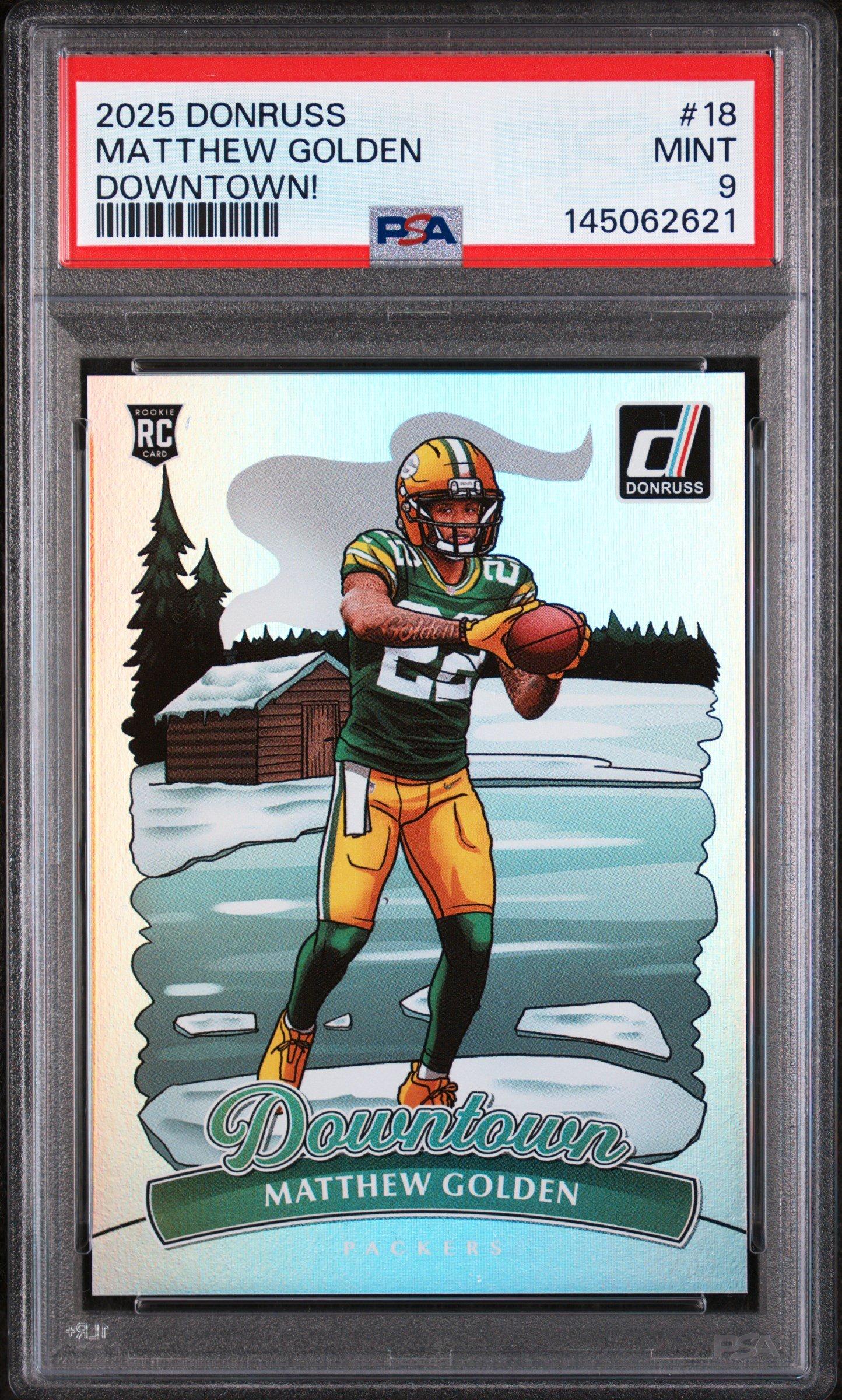 2025 Panini Donruss Downtown! 18 Matthew Golden PSA 9