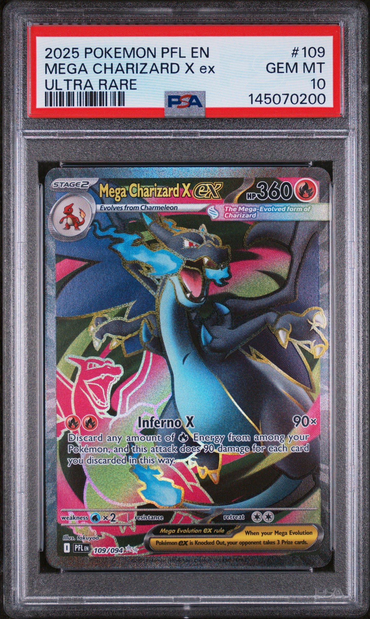 2025 Pokemon Pfl En-phantasmal Flames 109 Mega Charizard X Ex