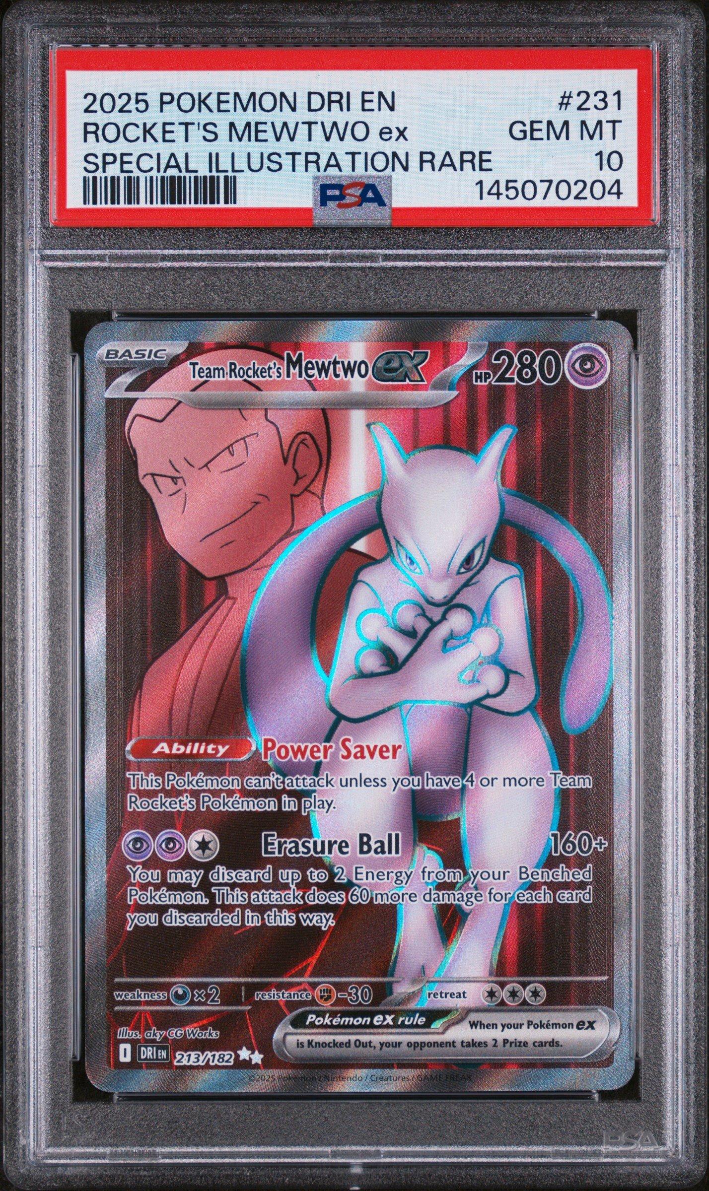 【psa10】2025 ポケモンカード MA 3連番　226 230 231 2025 Pokemon Dri En-destined Rivals 231 Team Rocket's Mewtwo Ex