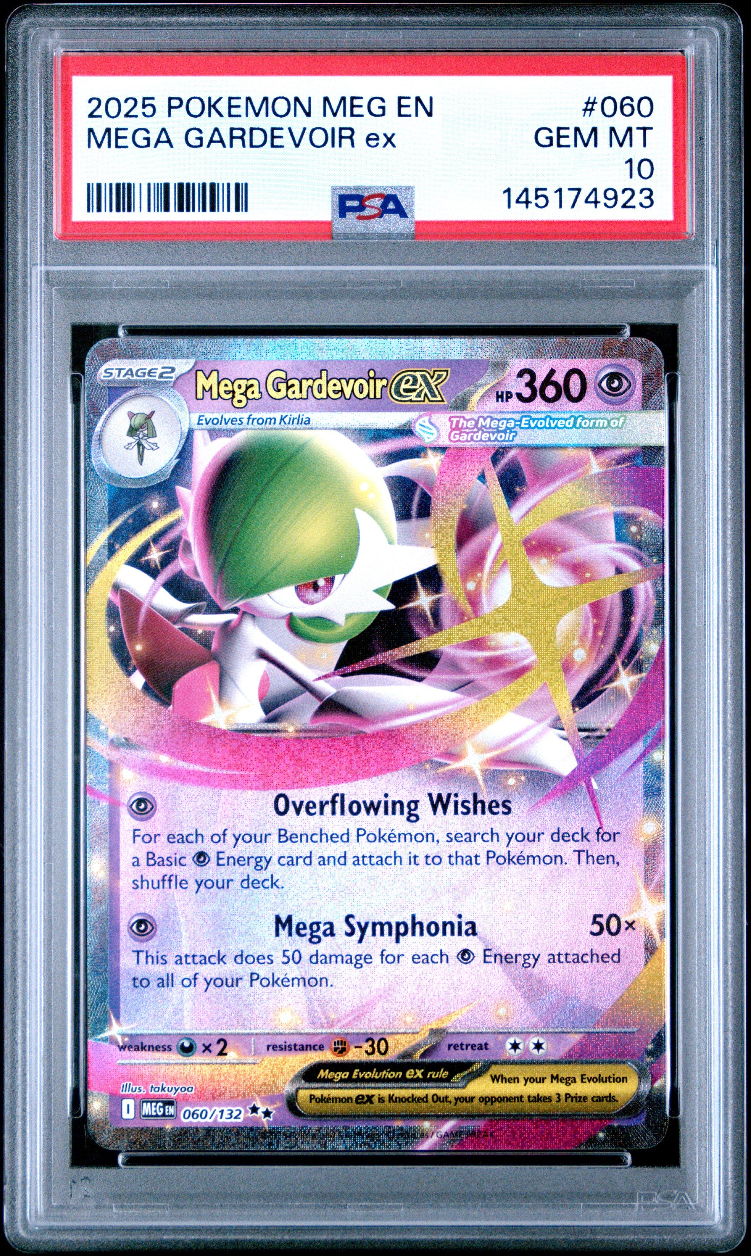 2025 Pokemon Meg En-mega Evolution 060 Mega Gardevoir Ex PSA 10