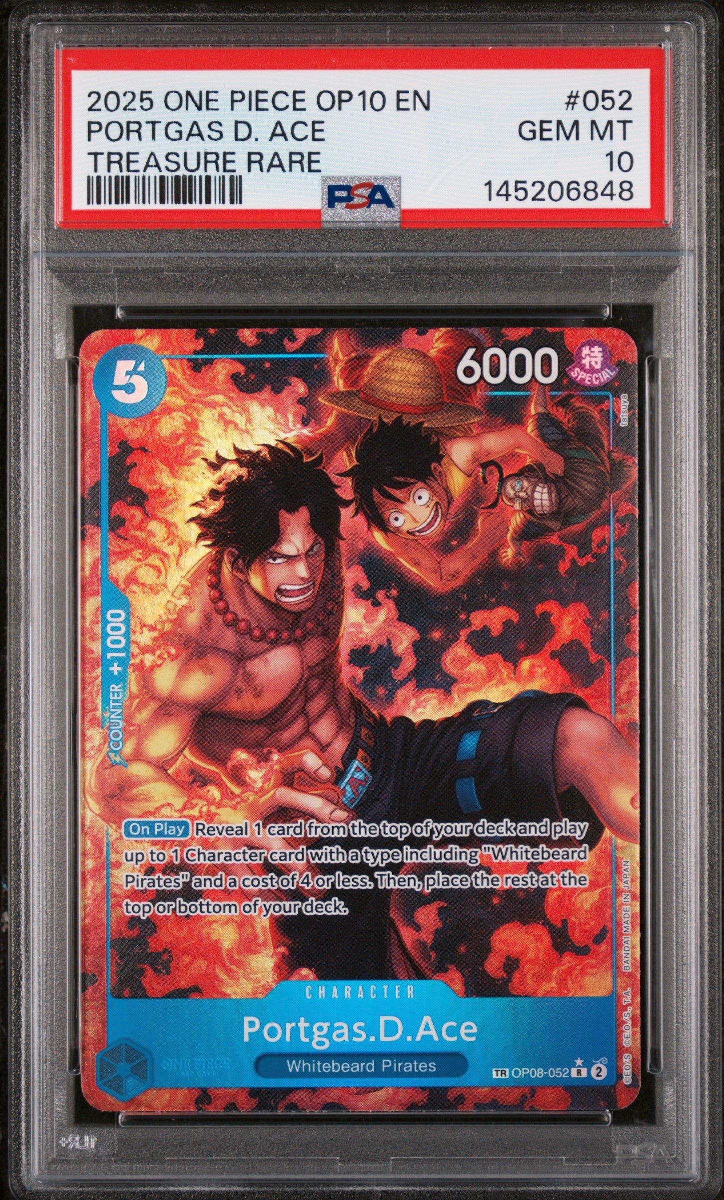 2025 One Piece Op10-royal Blood 052 Portgas D. Ace Treasure Rare PSA 10  Graded Card | GameStop