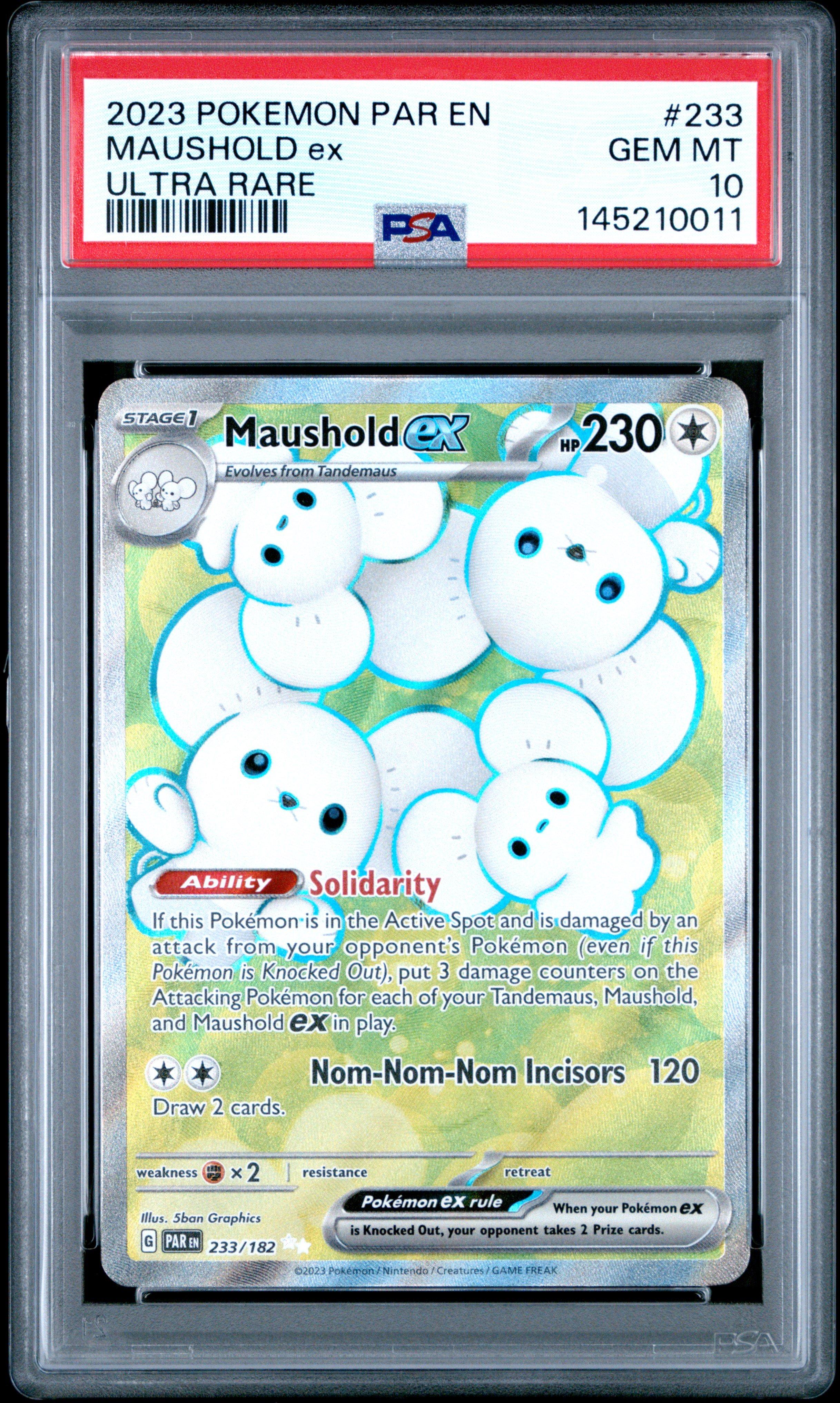 2023 Pokemon Par En-paradox Rift 233 Maushold Ex Ultra Rare PSA 10