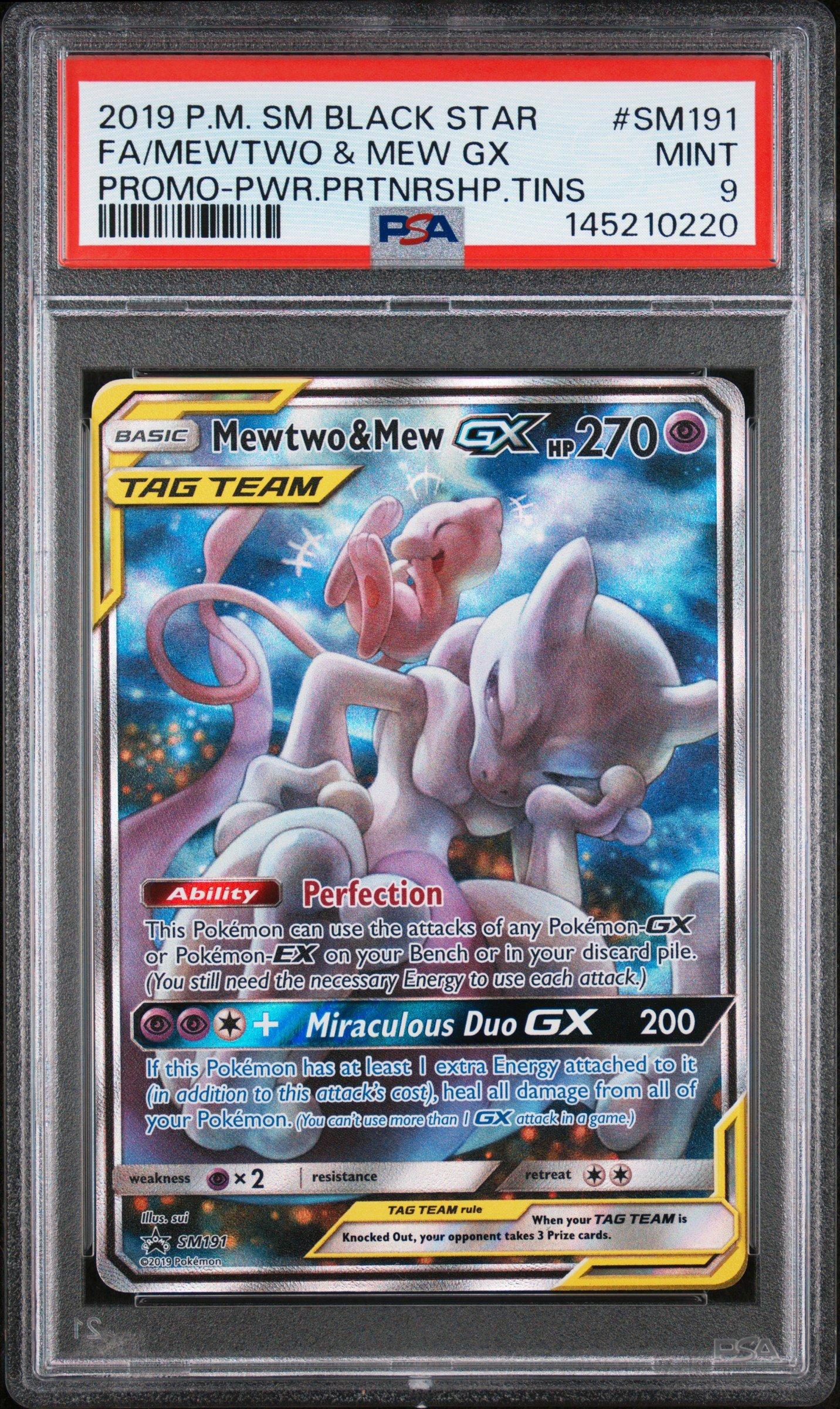2019 Pokemon Sm Black Star Promo Sm191 Full Art/mewtwo & Mew Gx