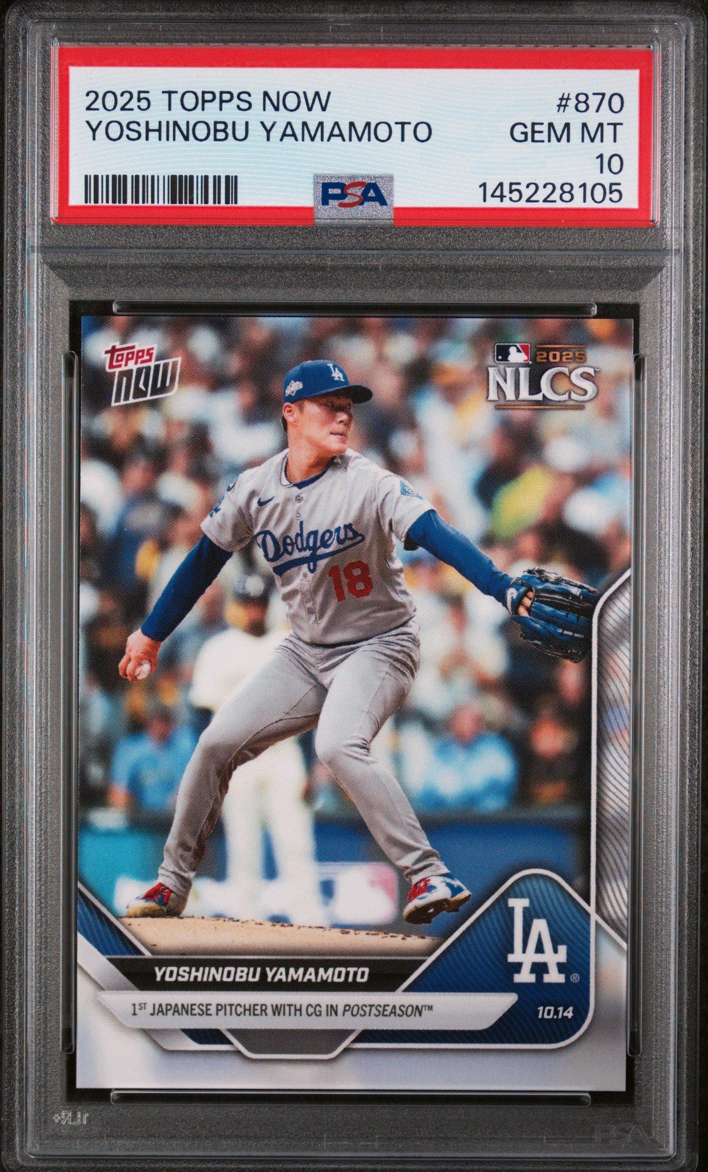 2025 Topps Now 870 Yoshinobu Yamamoto PSA 10