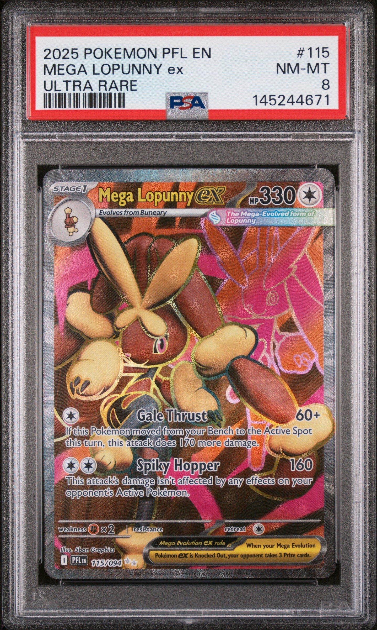 2025 Pokemon Pfl En-phantasmal Flames 115 Mega Lopunny Ex Ultra