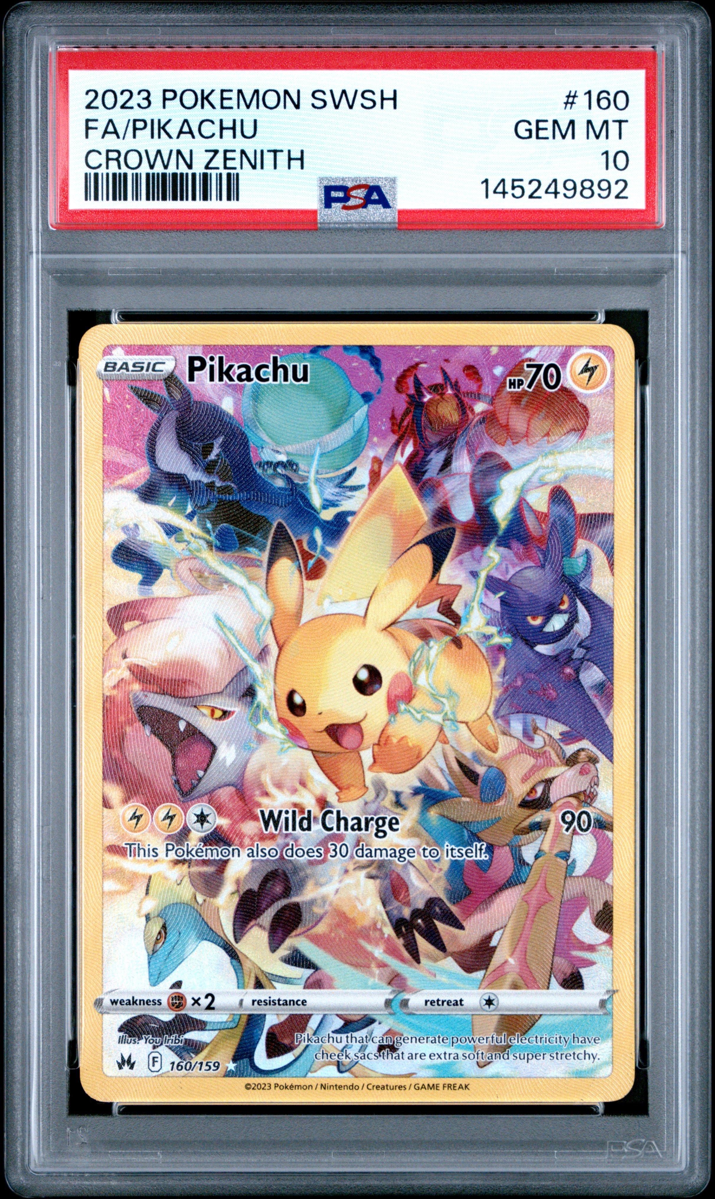2023 Pokemon Sword And Shield Crown Zenith 160 Full Art/pikachu