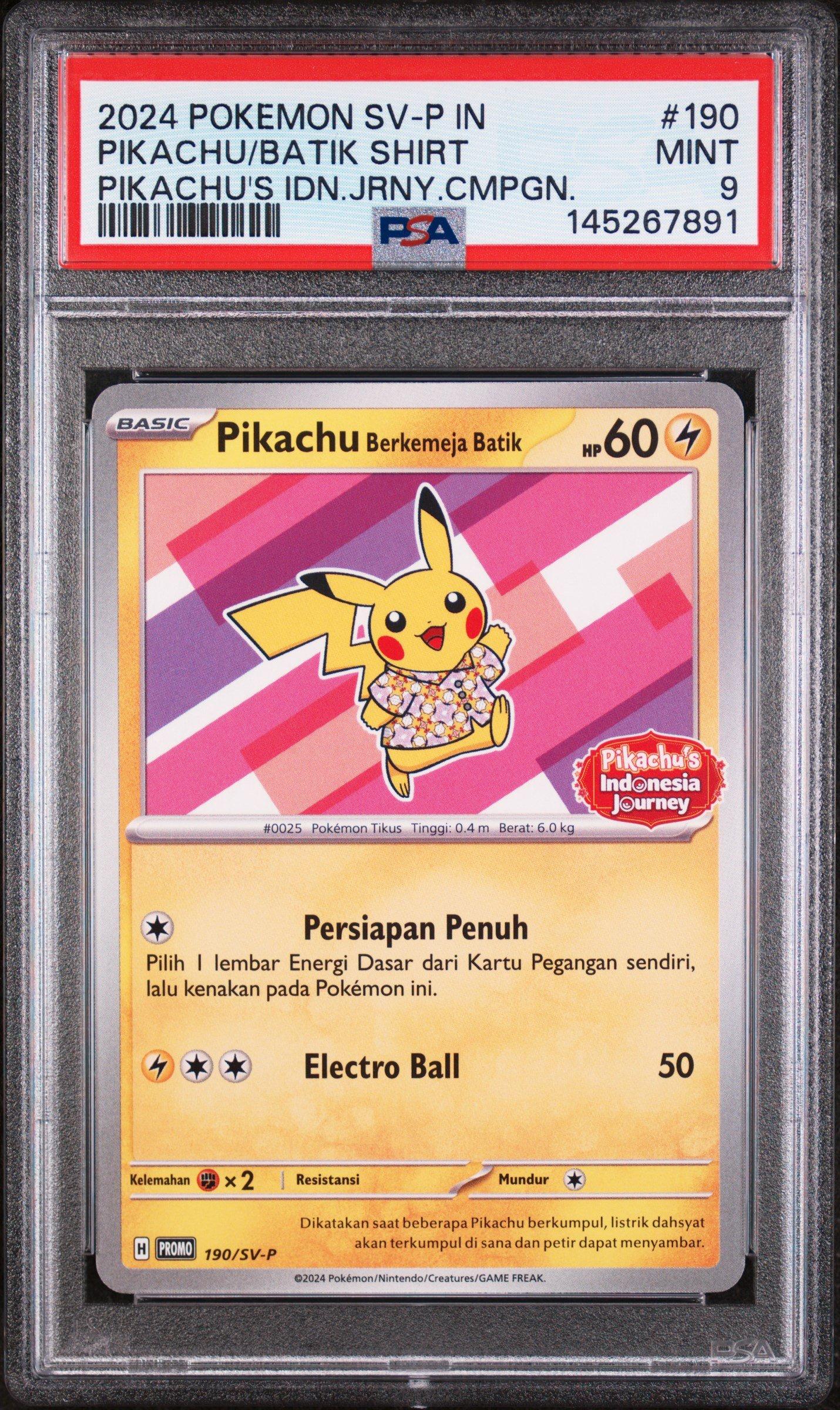 2024 ポケモン SV-P イン ピカチュウ/バティックシャツ #154 2024 Pokemon Indonesian Sv-p Promo 190 Pikachu In Batik Shirt