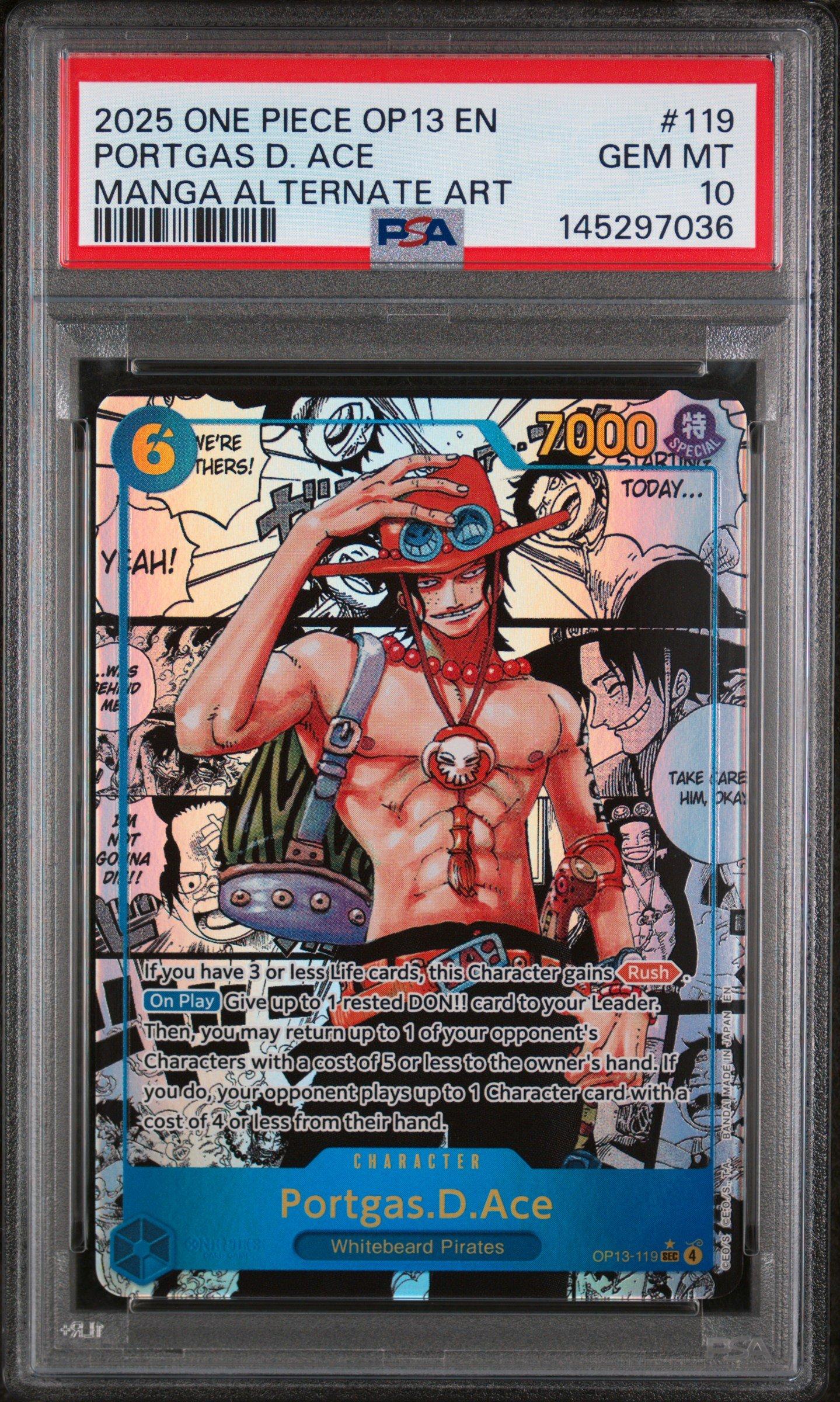 PSA9 ポートガス・D・エース コミパラ　OP13 MANGA 2025 One Piece Op13-carrying On His Will 119 Portgas D. Ace Manga