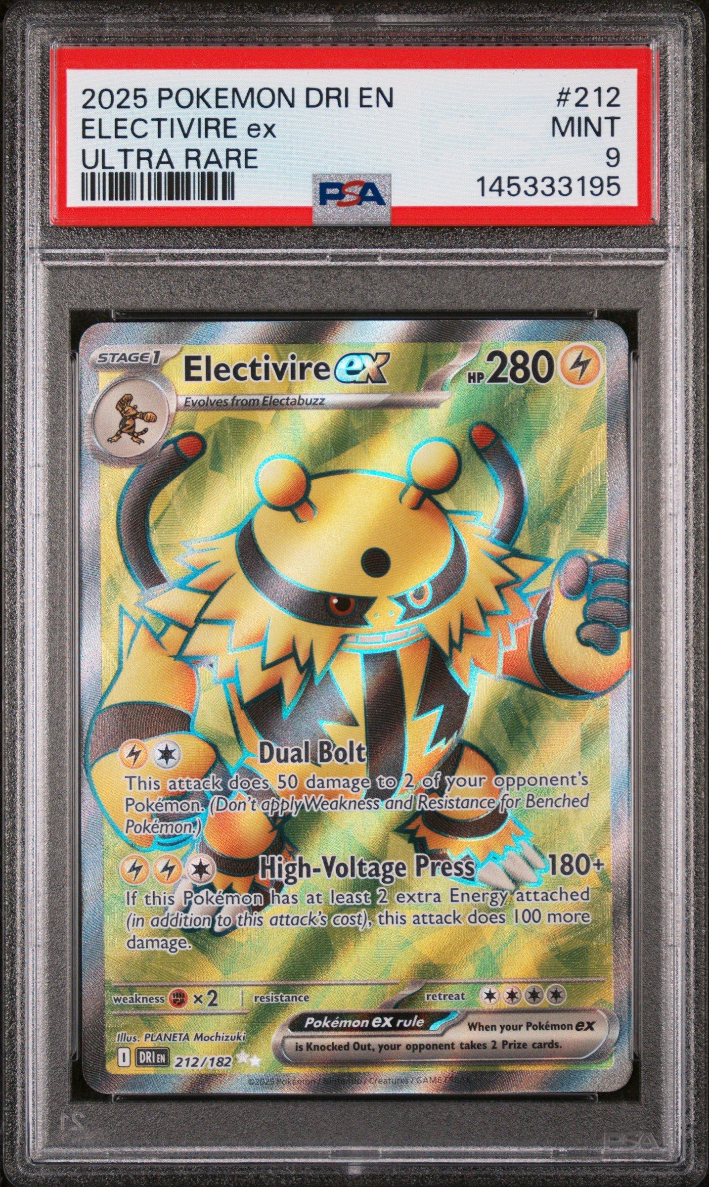 2025 Pokemon Dri En-destined Rivals 212 Electivire Ex Ultra Rare PSA 9  Graded Card | GameStop