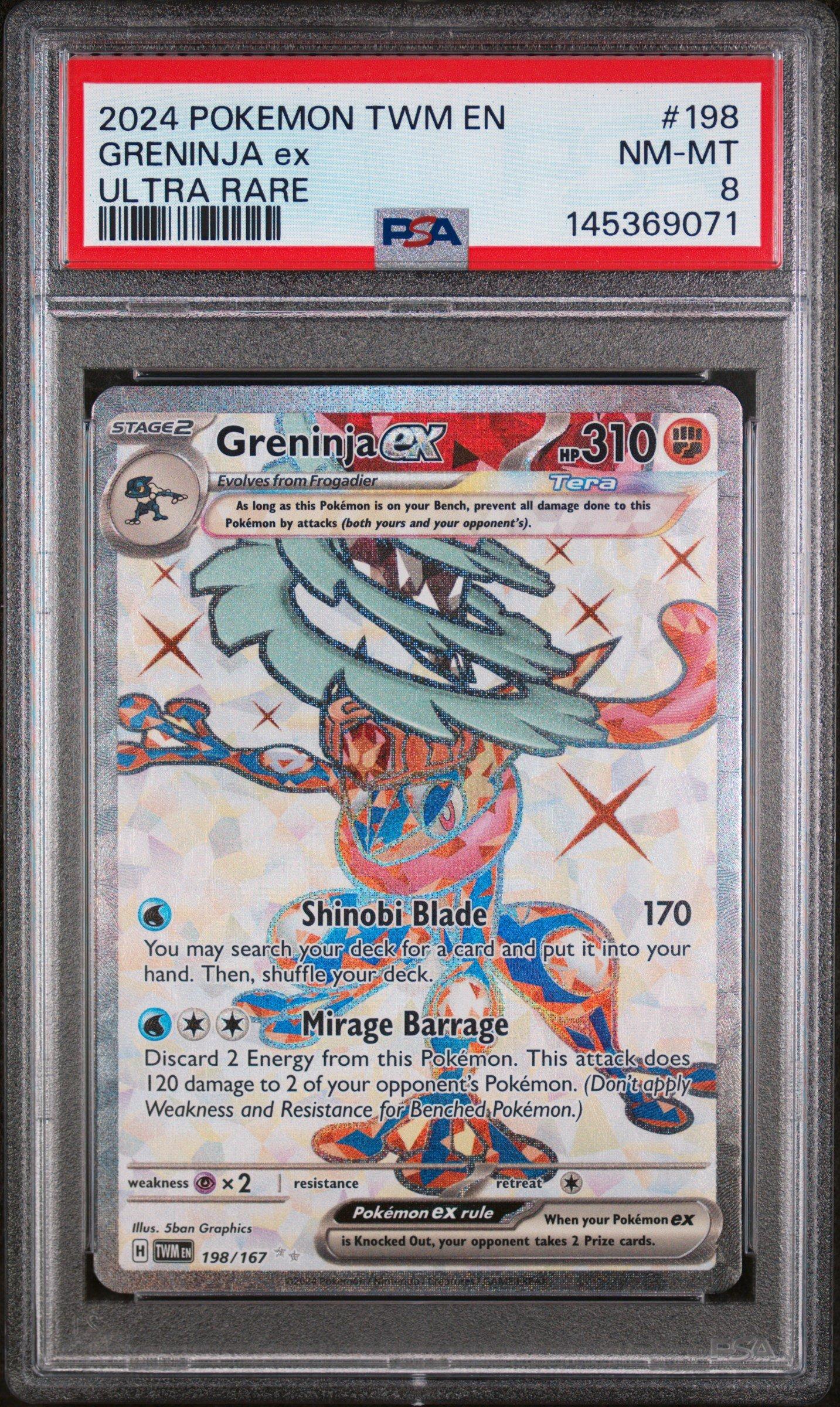 rare greninja pokemon card 2024 Twm En-twilight Masquerade 198 Ex Ultra PSA 8 Graded [Colorless][Colorless] 2024 Pokemon Twm En-twilight Masquerade