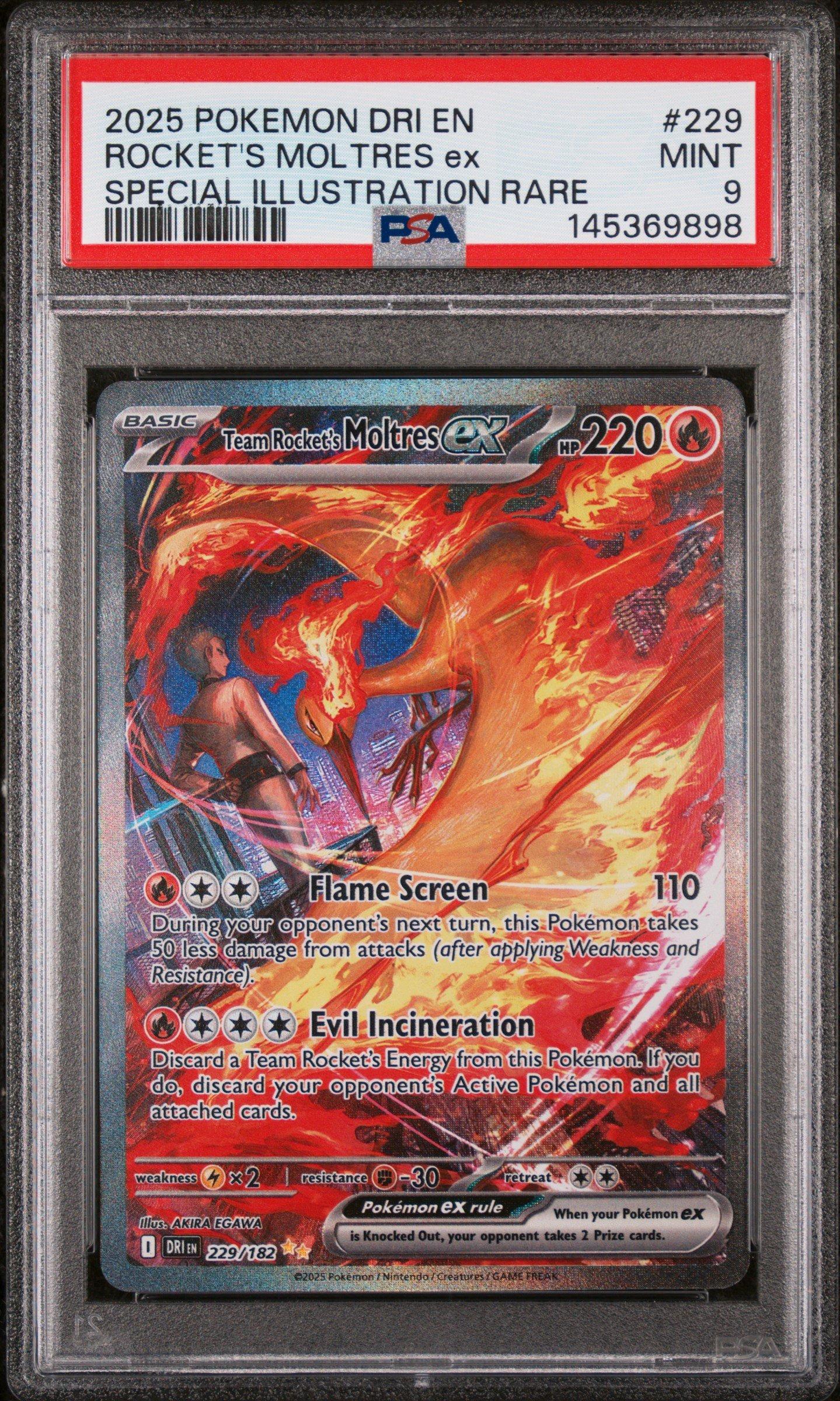 2025 Pokemon Dri En-destined Rivals 229 Team Rocket's Moltres Ex