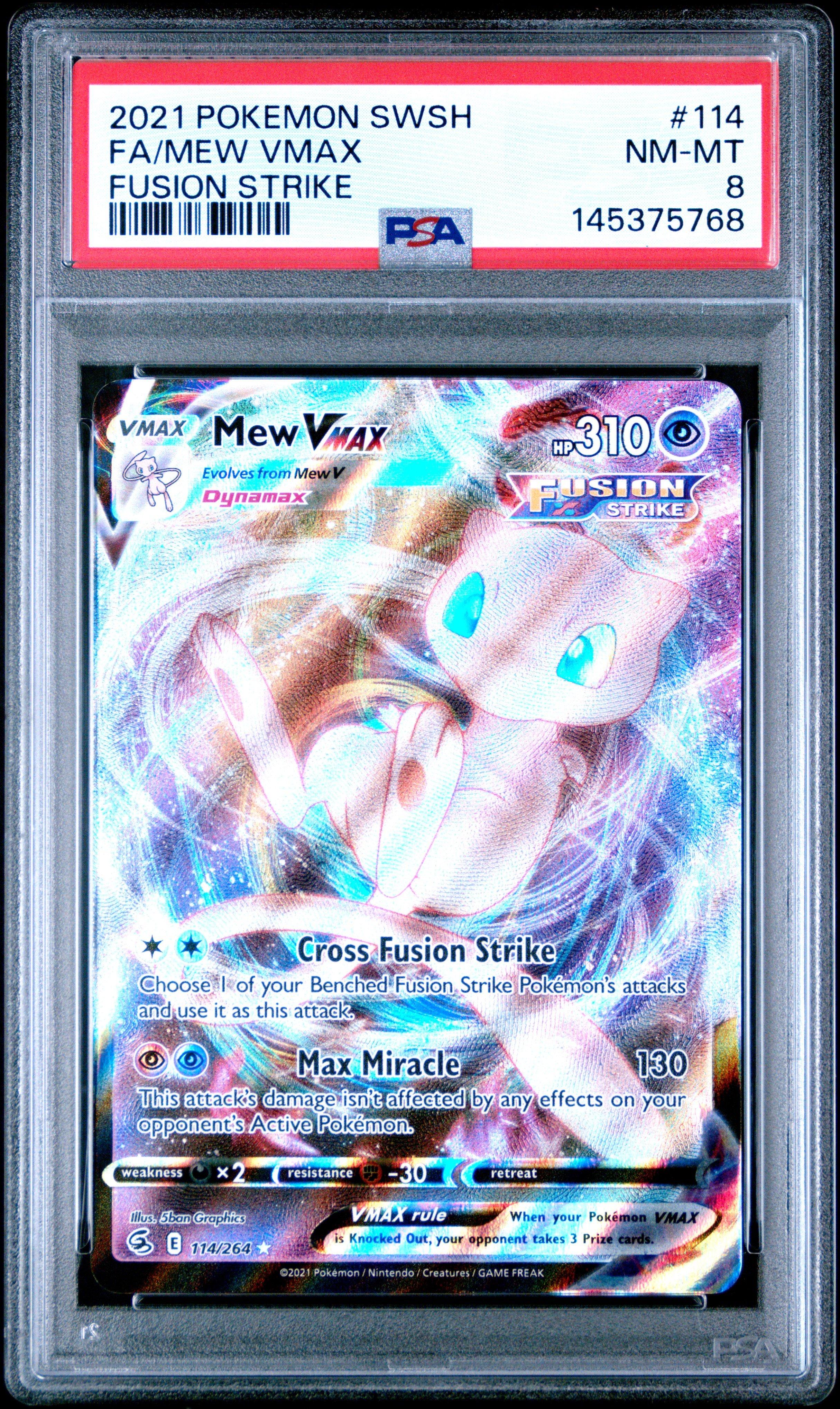 mew vmax pokemon card Fusion Strike Full Art #114 PSA 9 Fusion Strike Fusion Strike Mew VMAX :