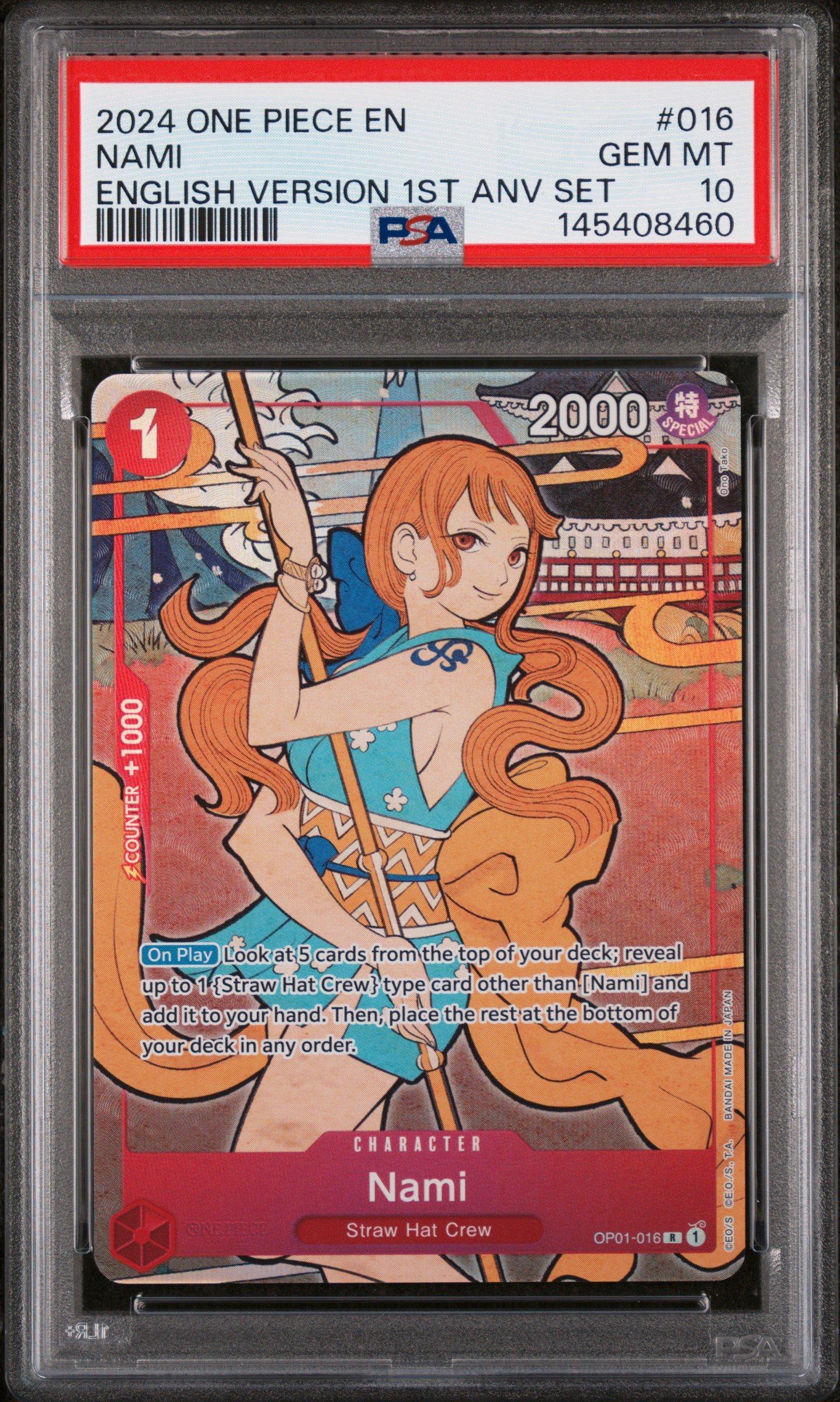 ワンピース カードゲーム PSA NAMI 1ST ANNIVERSARY ENGLISH VER 2024 One Piece English Version 1st Anniversary Set 016 Nami PSA 10