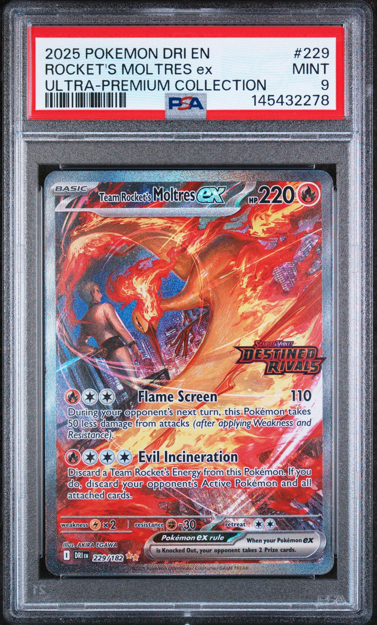 【PSA9】ファイヤー moltres ポケモン バンダイ カードダス プリズム 2025 Pokemon Dri En-destined Rivals 229 Team Rocket's Moltres Ex