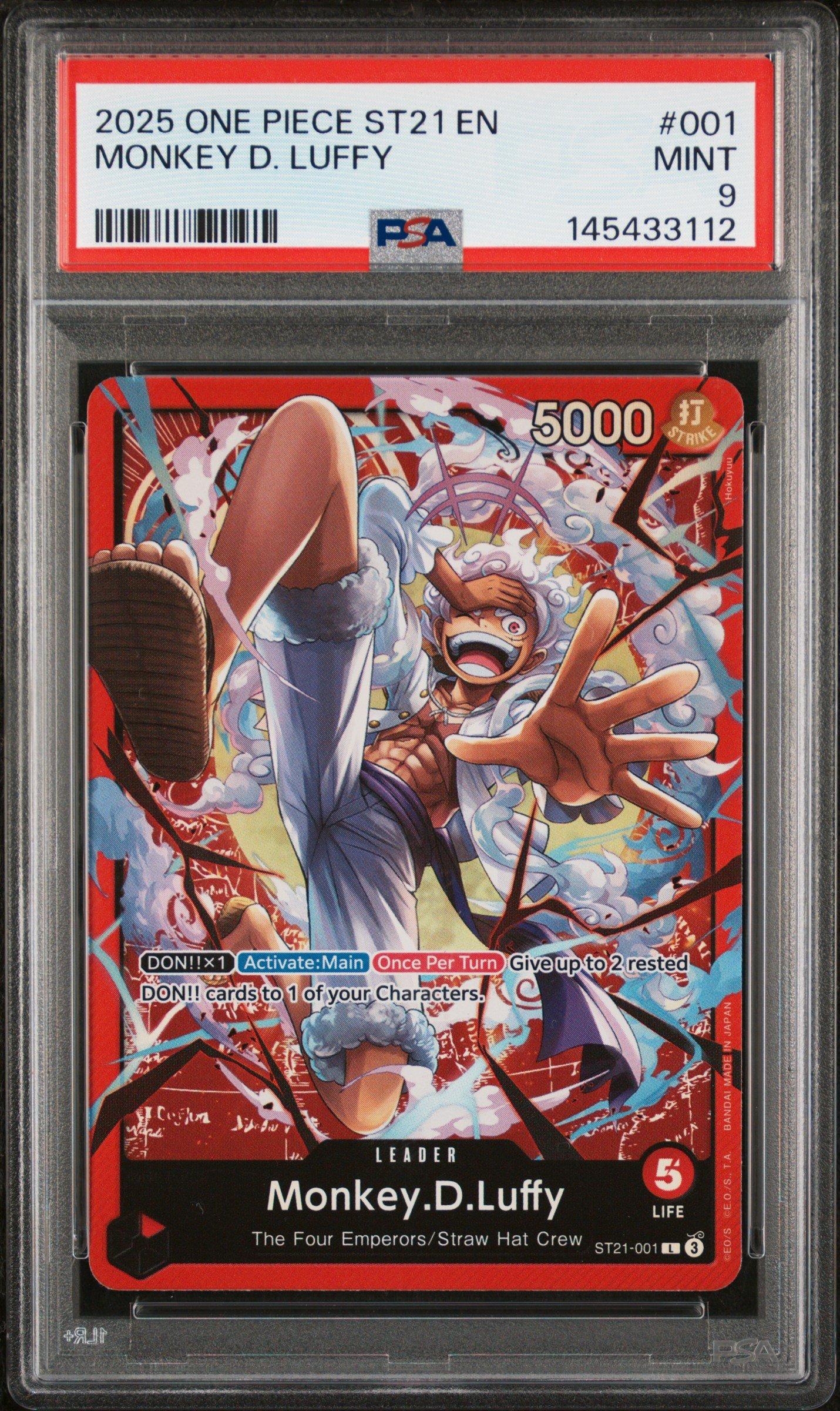 2025 One Piece Starter Deck St21-ex Gear 5 001 Monkey D. Luffy PSA
