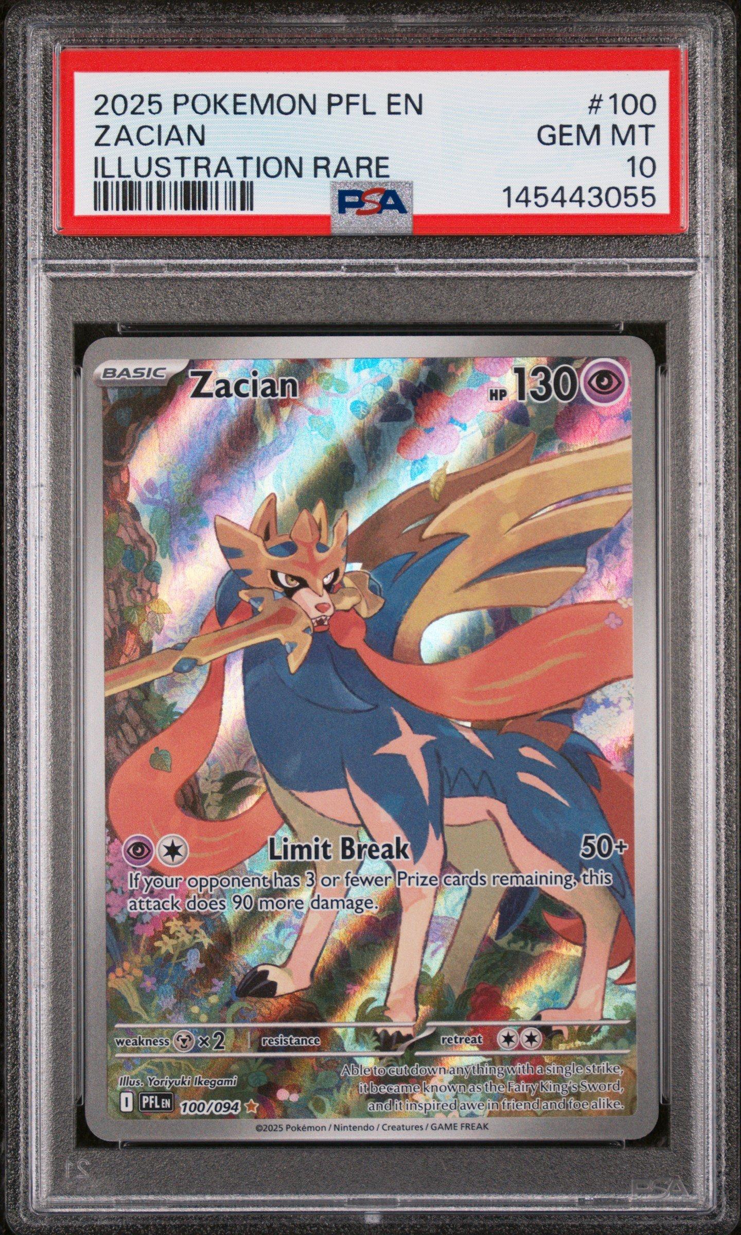 2025 ポケモンカード Zacian ART RARE PSA10 2025 Pokemon Pfl En-phantasmal Flames 100 Zacian Illustration Rare