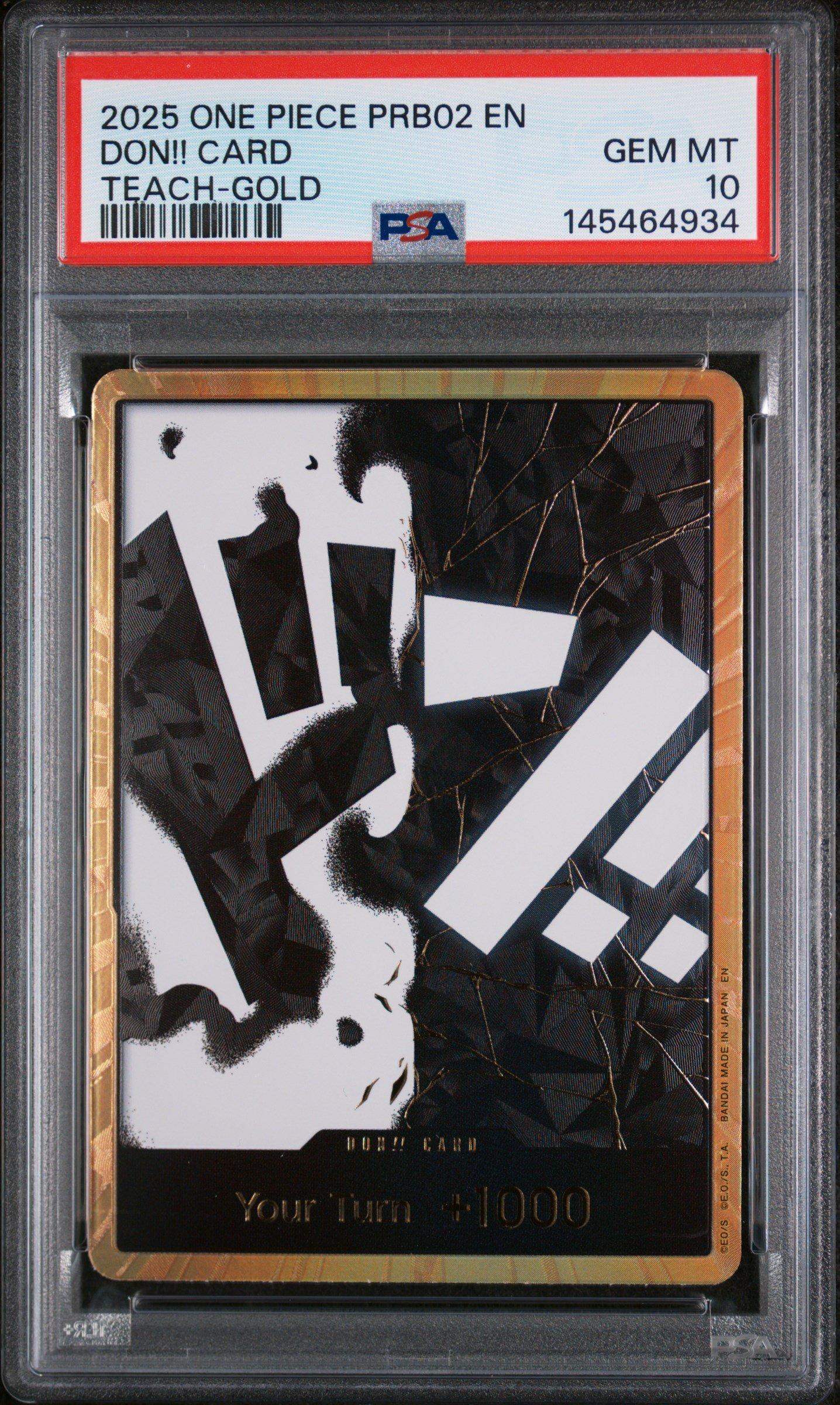 2025 One Piece Prb02-premium Booster -one Piece Card The Best- Vol.2  Don!! Card Marshall D. Teach-gold PSA 10