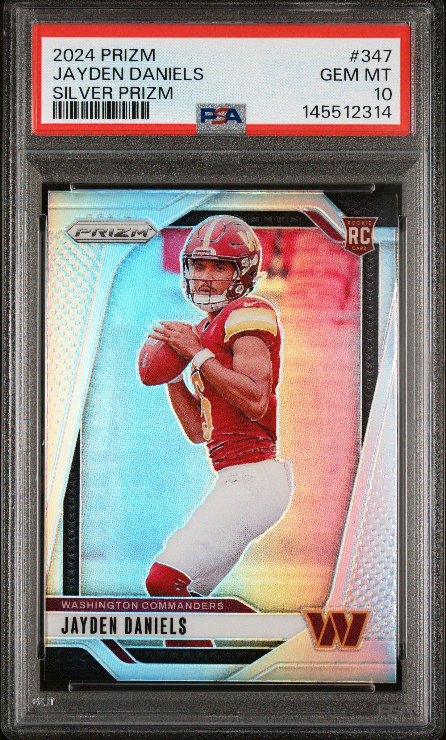 2024 Panini Prizm 347 Jayden Daniels Silver Prizm PSA 10 Graded
